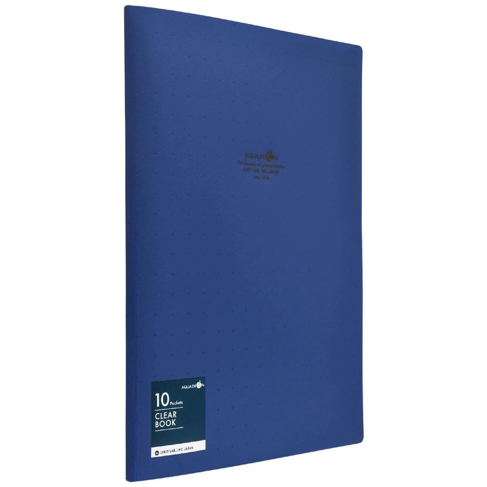 1 Aqua Drops Display Book A4 10 Pockets Vivid Navy, 1 of 4