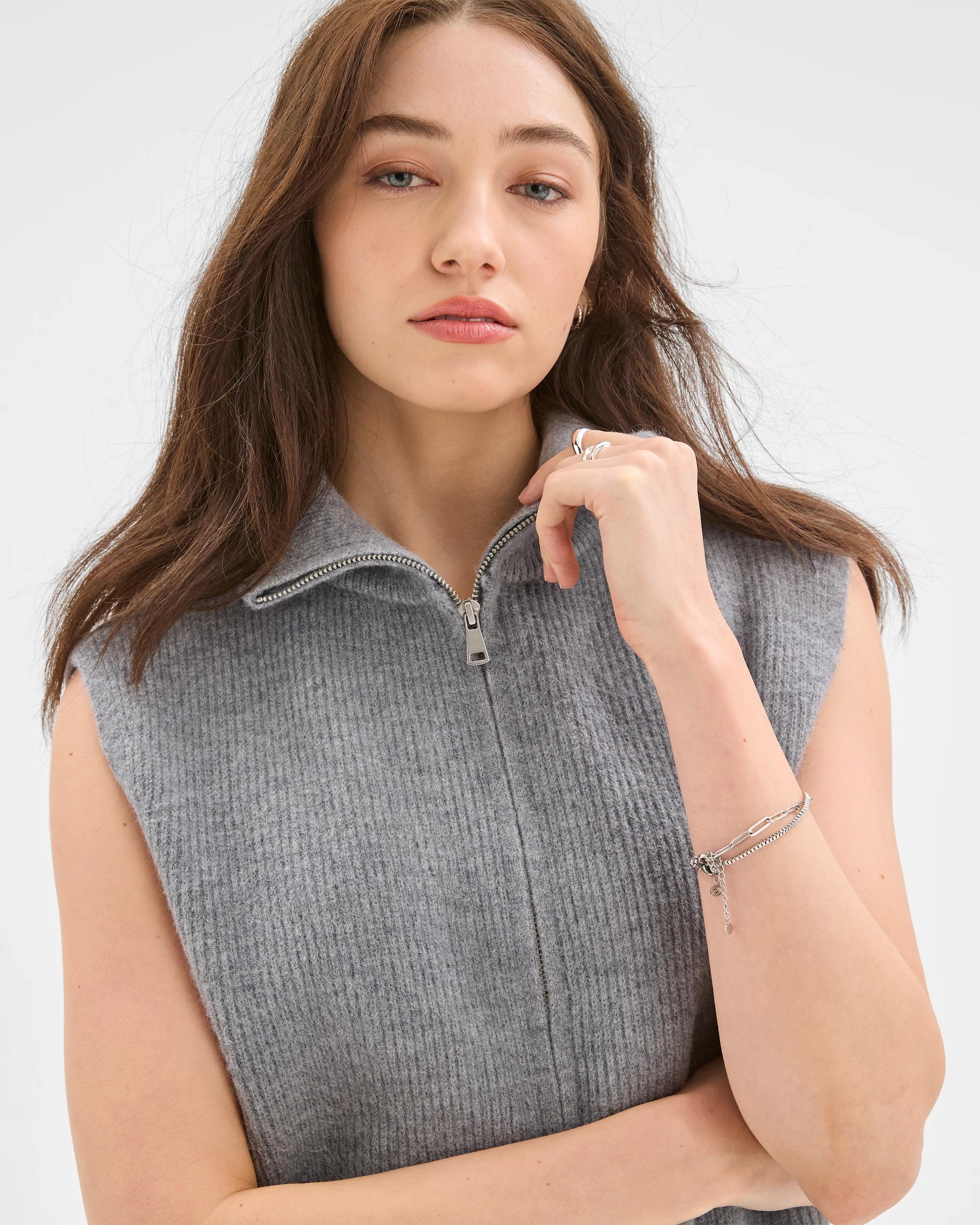 6 Lily Loves High Neck Vest DARK GREY MARLE, 6 of 7
