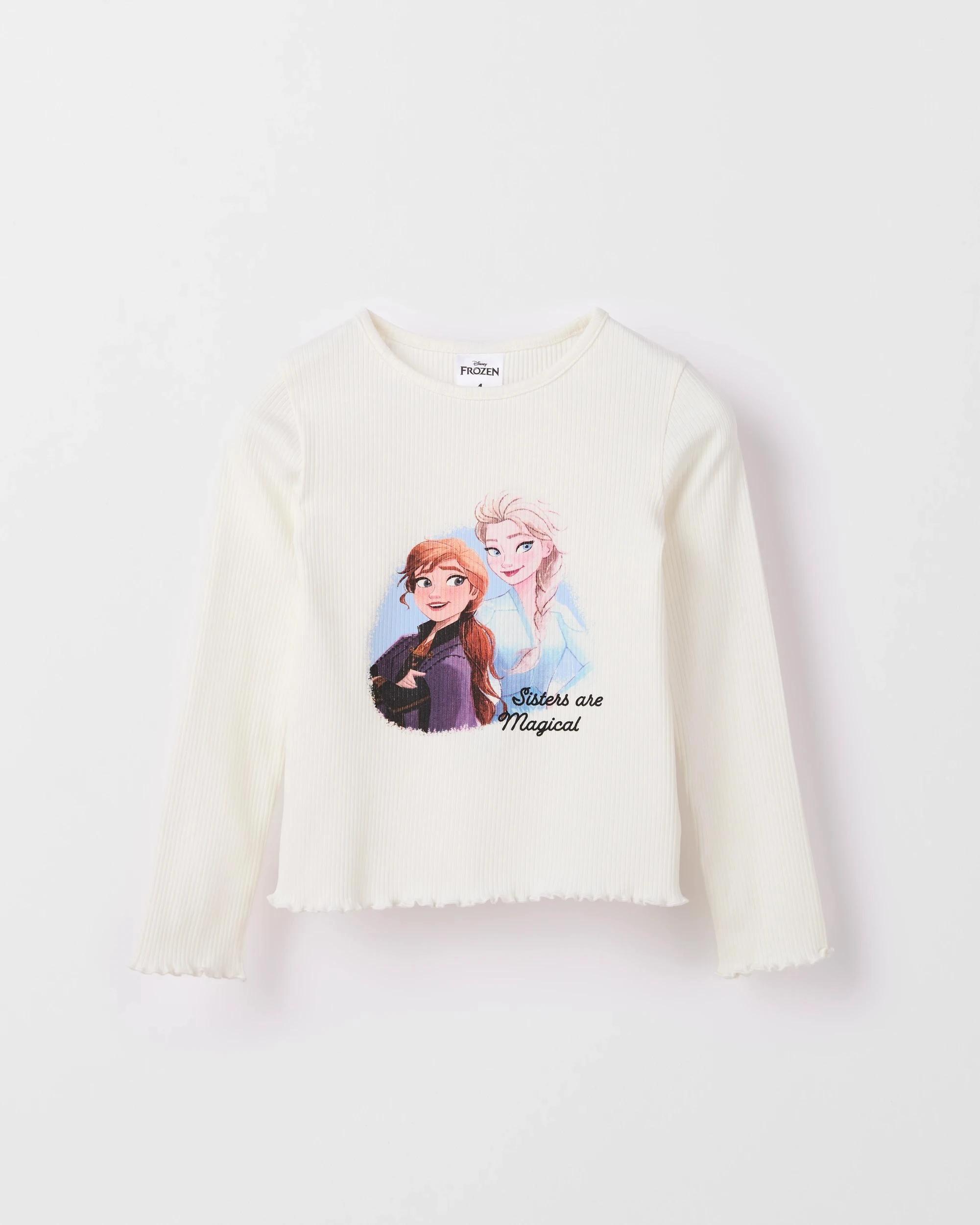 4 Disney Frozen Australian Cotton Blend Long Sleeve Rib T-Shirt WHITE BASE, 4 of 4