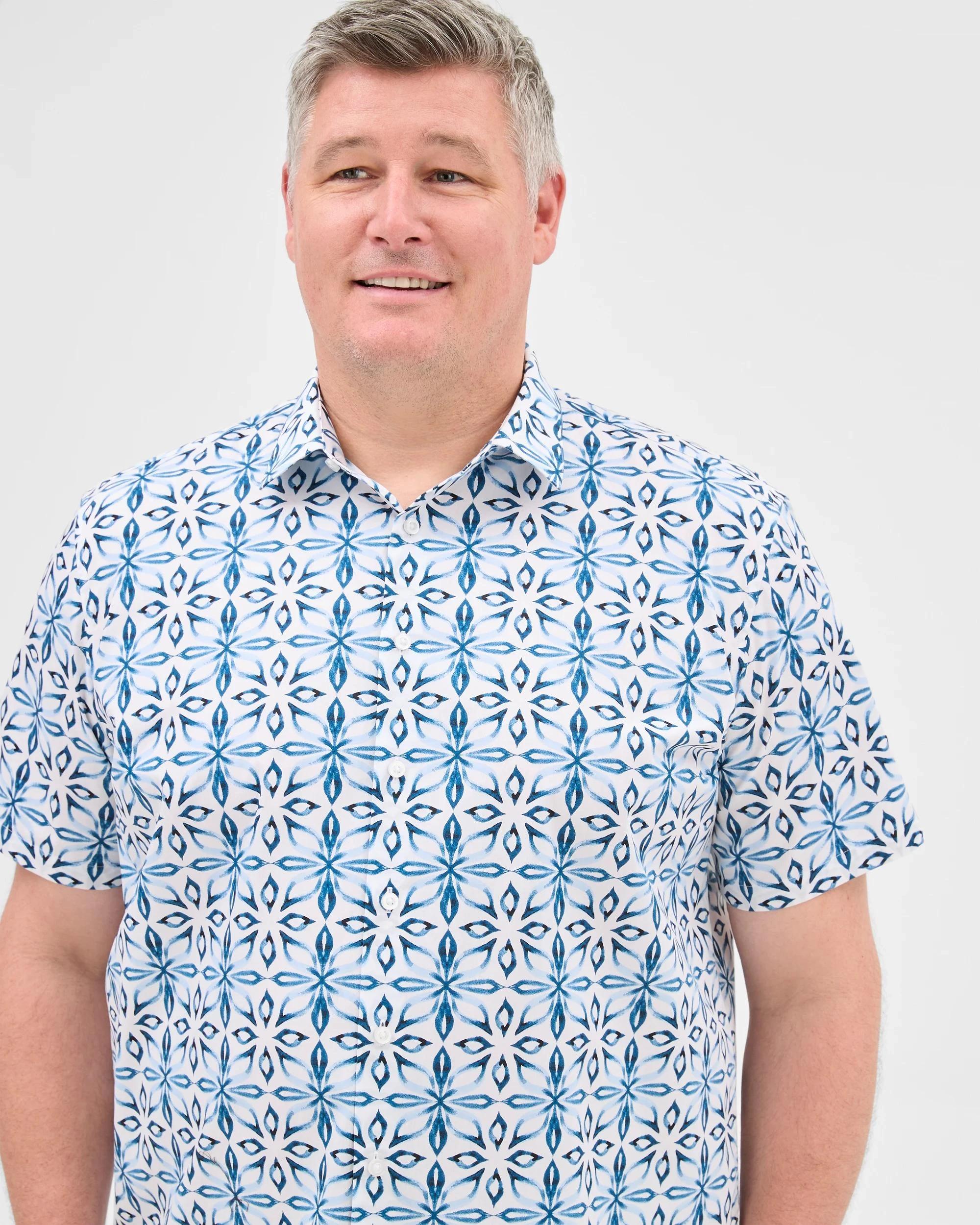 4 Target Man Plus Plus Size Australian Cotton Business Shirt BLUE TILE, 4 of 6