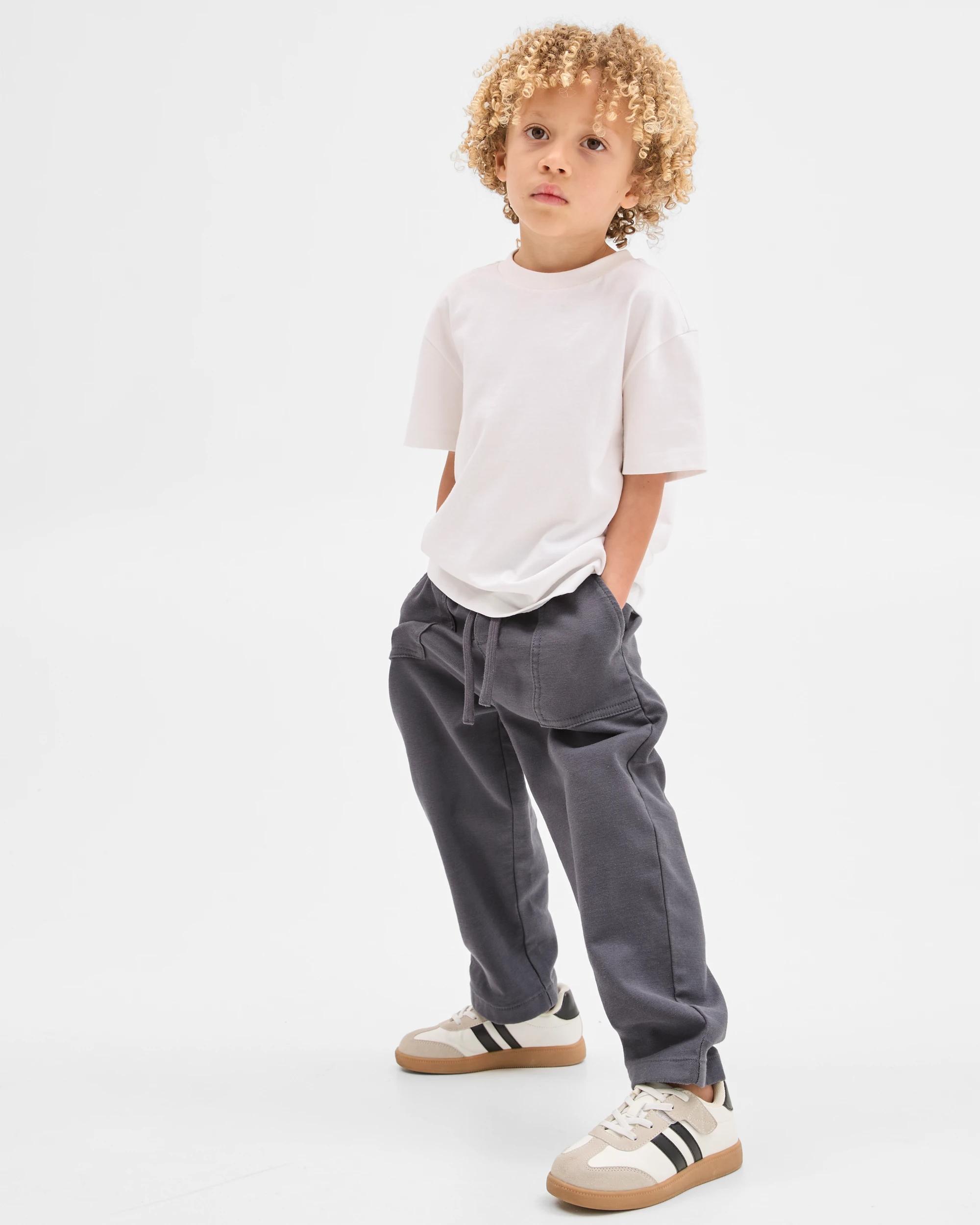 2 Target Kids Australian Cotton Blend Everyday Pants CHARCOAL, 2 of 5
