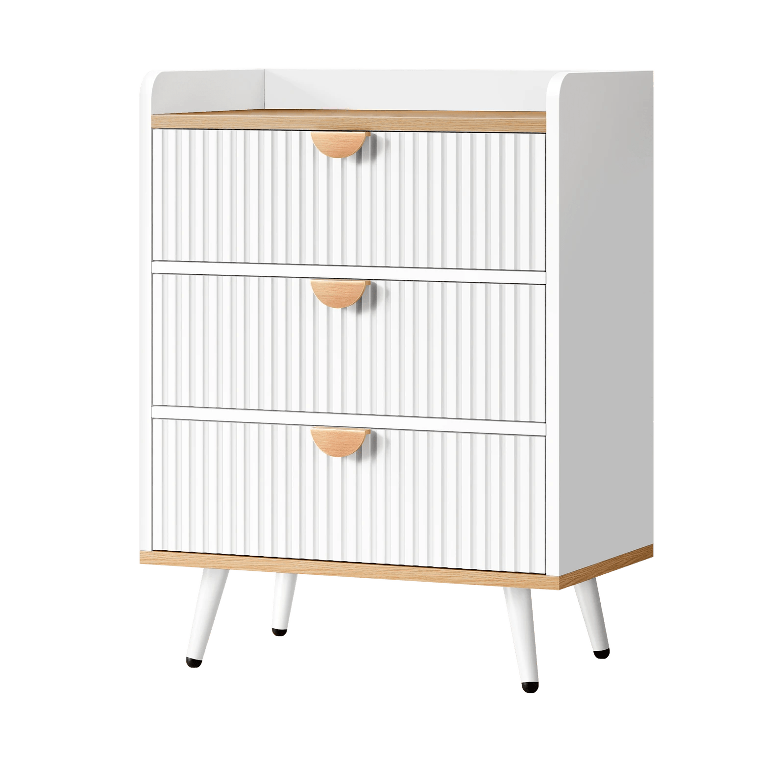 1 Alfordson 3 Chest of Drawers Modern Storage Cabinet Dresser - Oak, 1 of 10