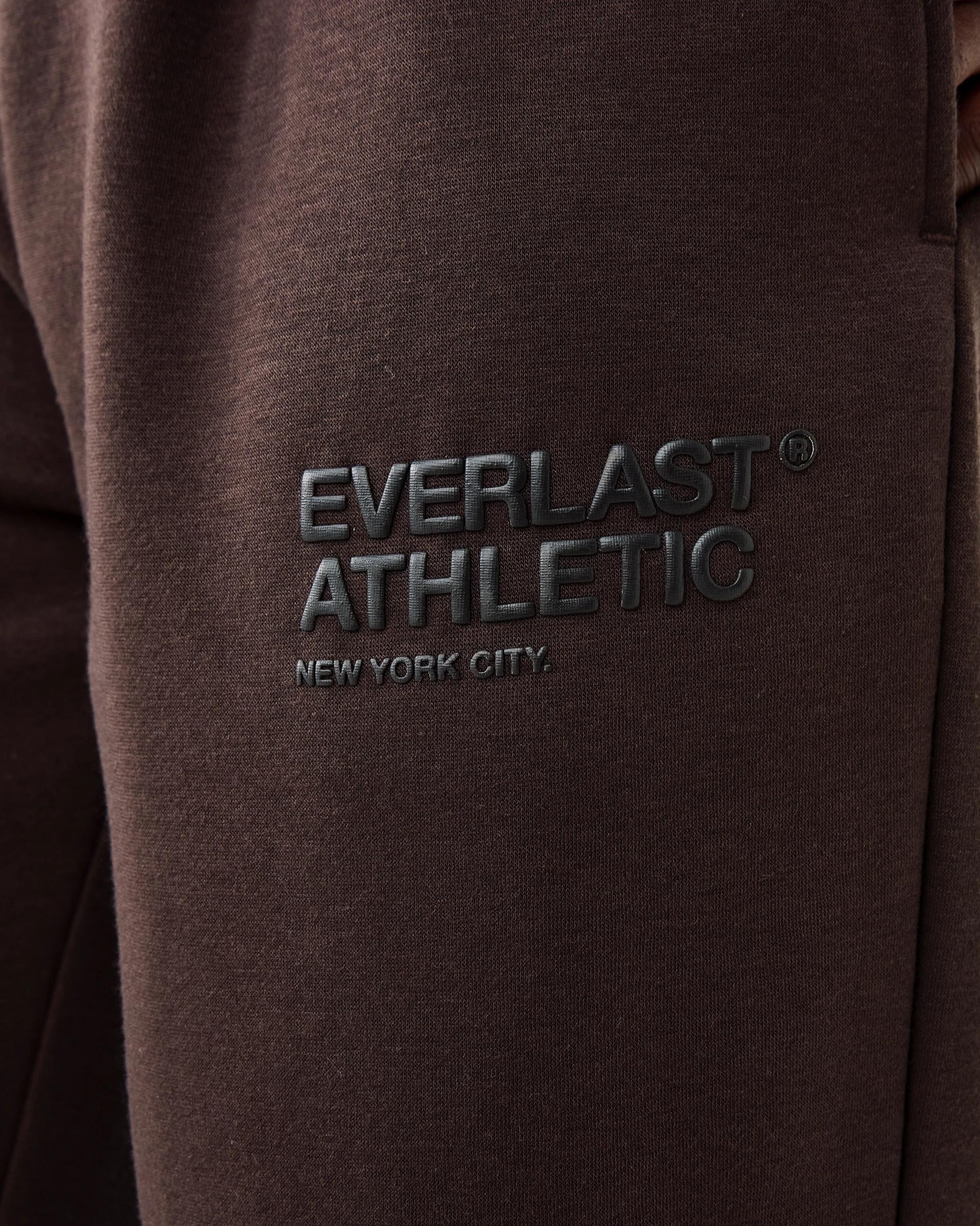 4 Everlast Mens Wide Leg trackpant Choc Brown, 4 of 8