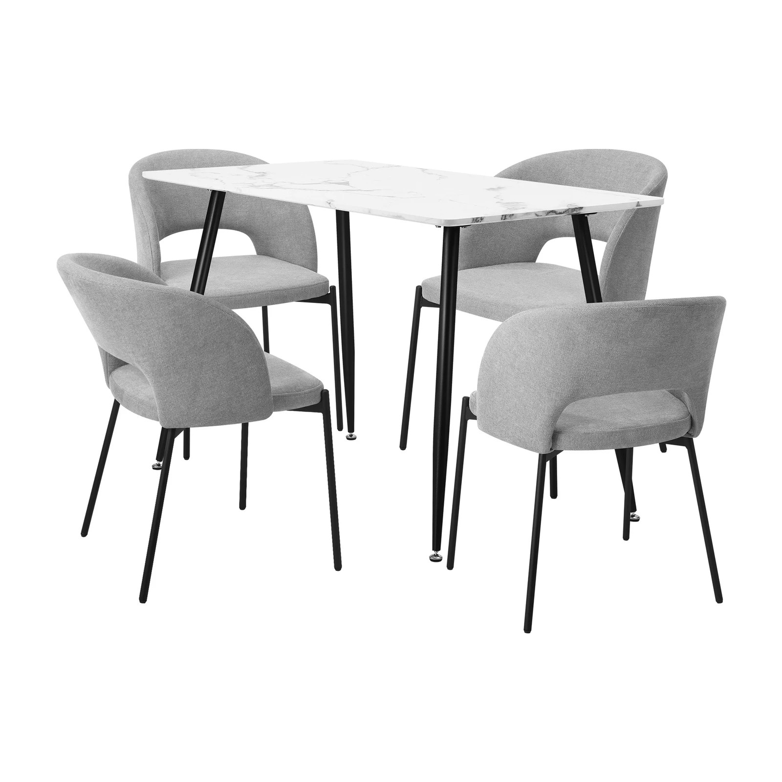 8 Oikiture 120cm Rectangle Dining Table With 4pcs Fabric Dining Chairs
 - Multi, 8 of 10