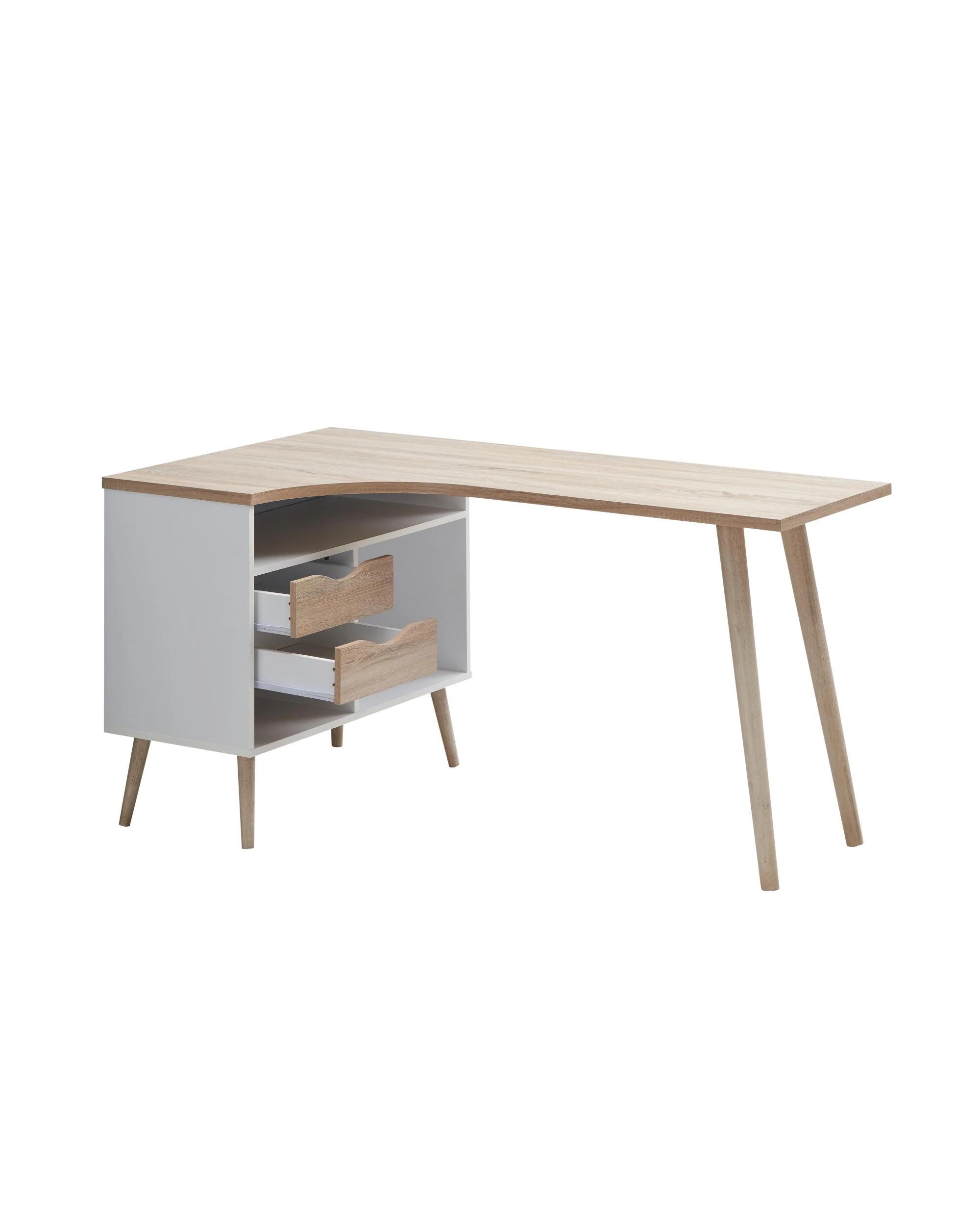 4 Kodu Desk Computer Home Office Study 2 Drawers with Storage - Natural, 4 of 7