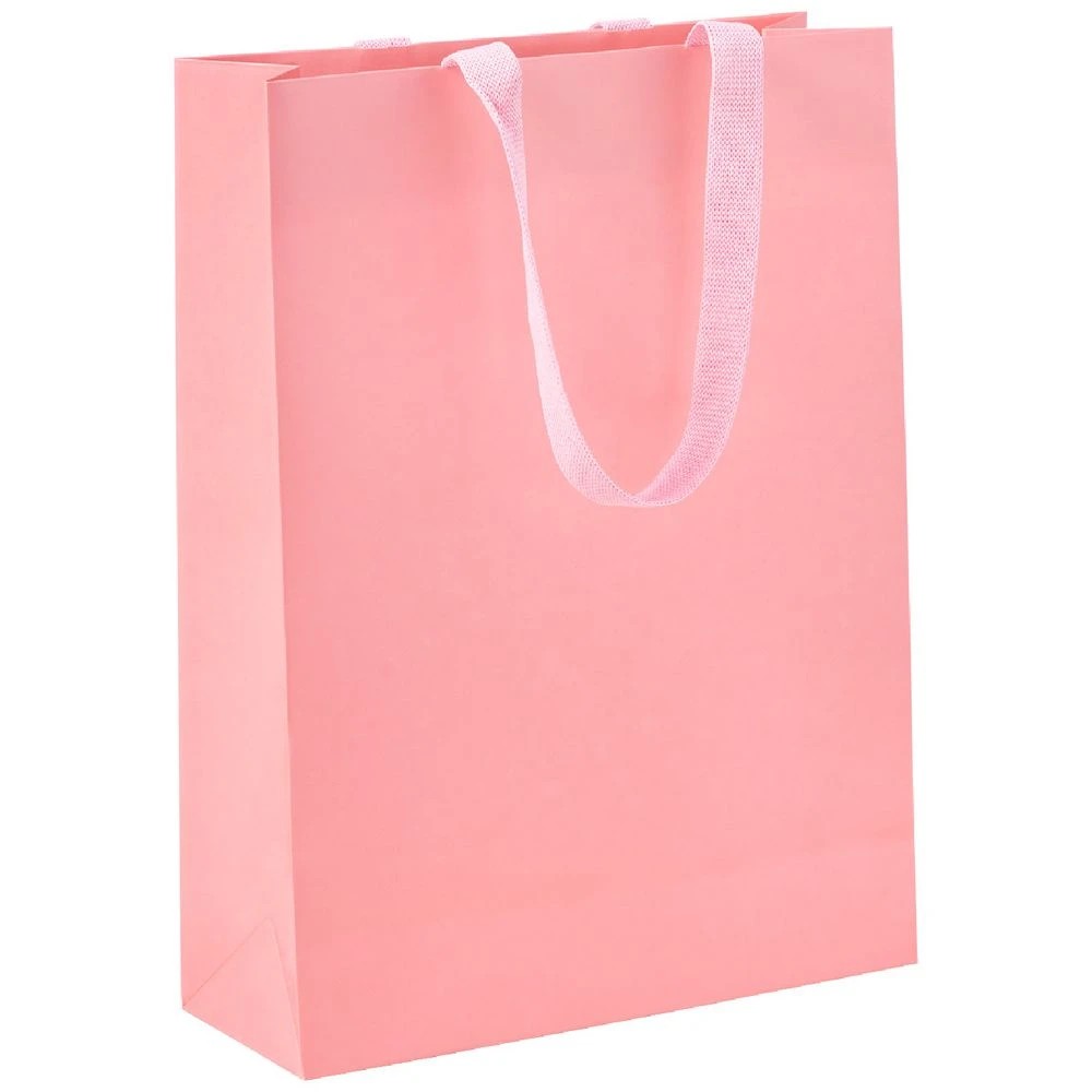 1 J.Burrows Premium Kraft Bags Medium Pink 12 Pack, 1 of 4