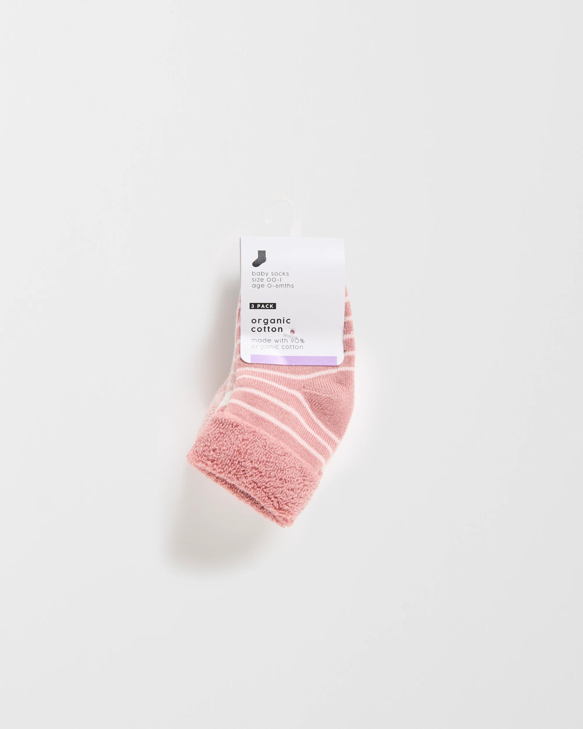 3 Target Baby Terry Turn Top Socks 3 Pack PINK, 3 of 4