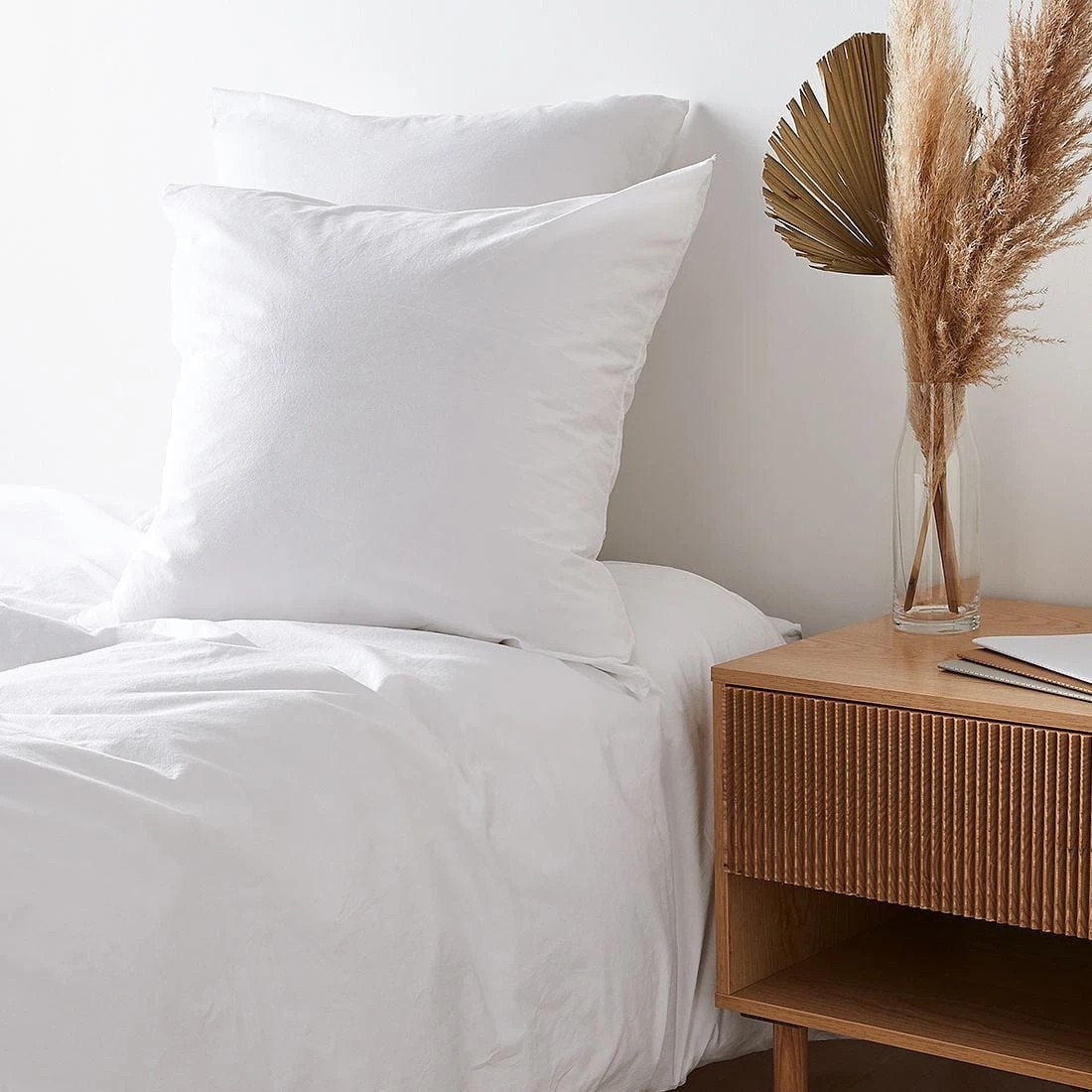 1 Arlo Stonewash European Pillowcase
 - Queen Bed
 - White, 1 of 3