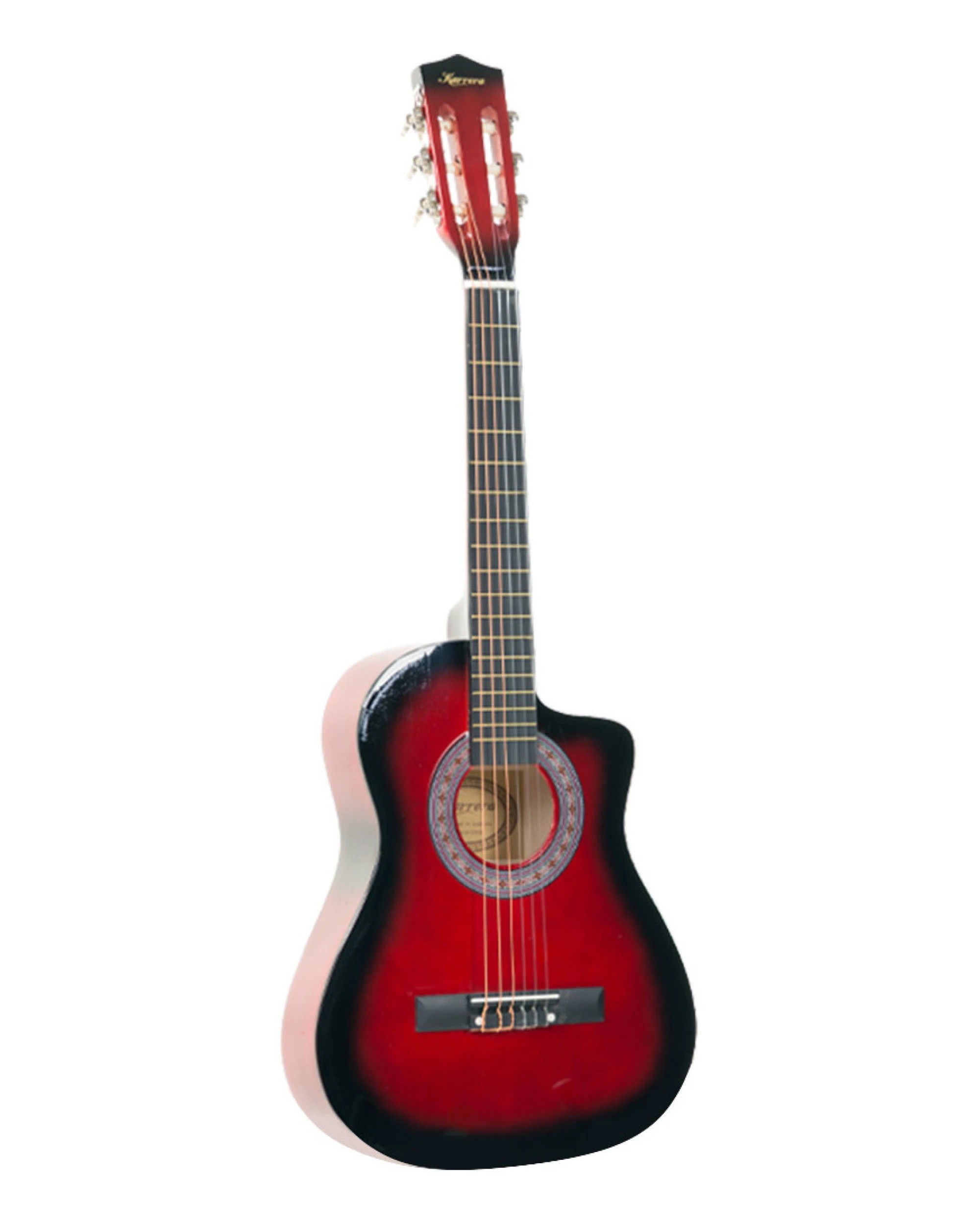 1 Karrera Childrens Acoustic Cutaway Wooden Strings Guitar Ideal Kids Gift Half Size Musical Instrument, 1 of 3