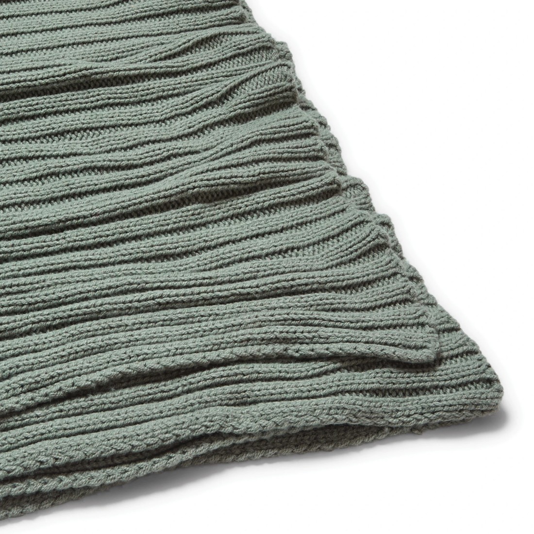 5 Chunky Knit Ribbed Throw - Sage, 5 of 7