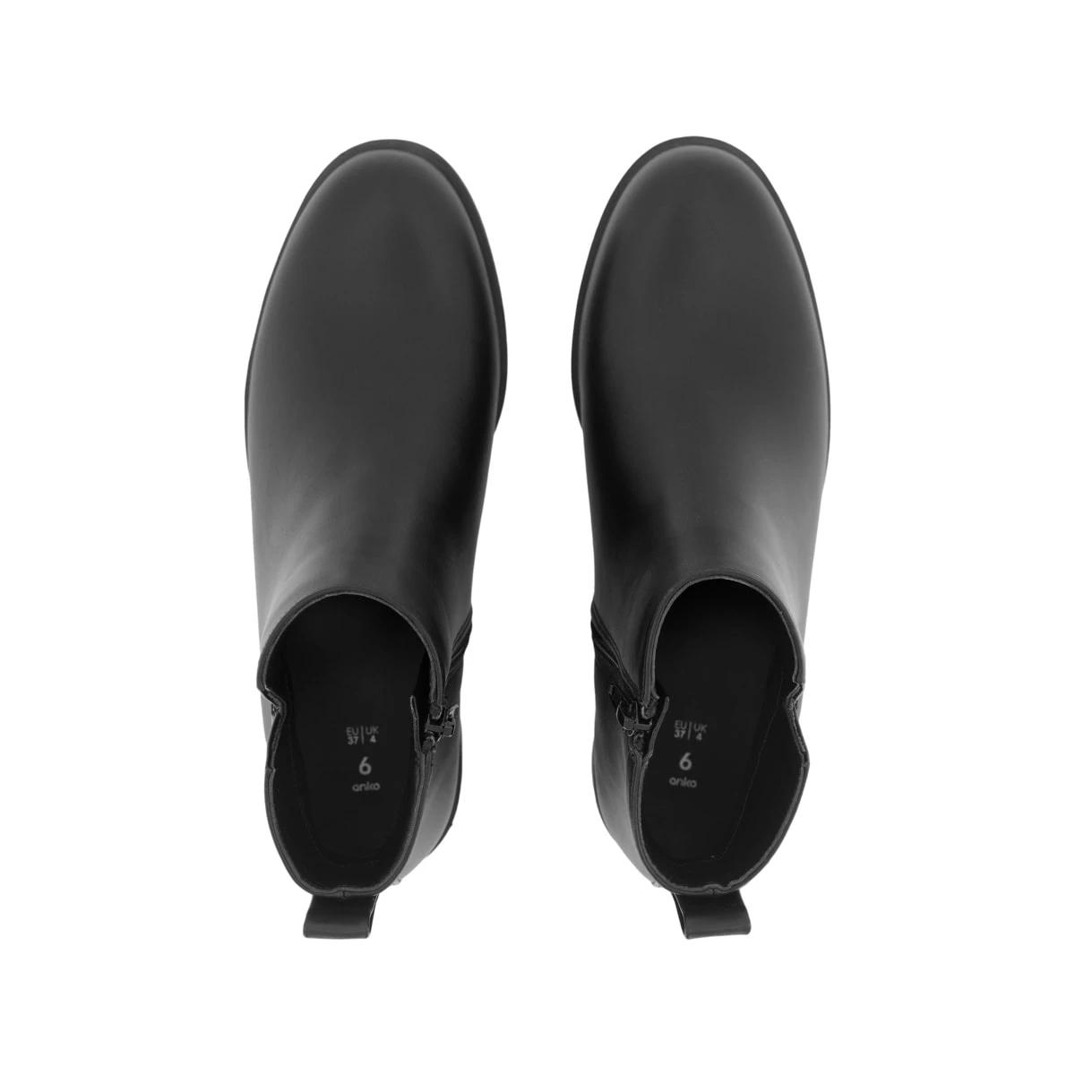 3 PU Zip Flat Boots Black, 3 of 5