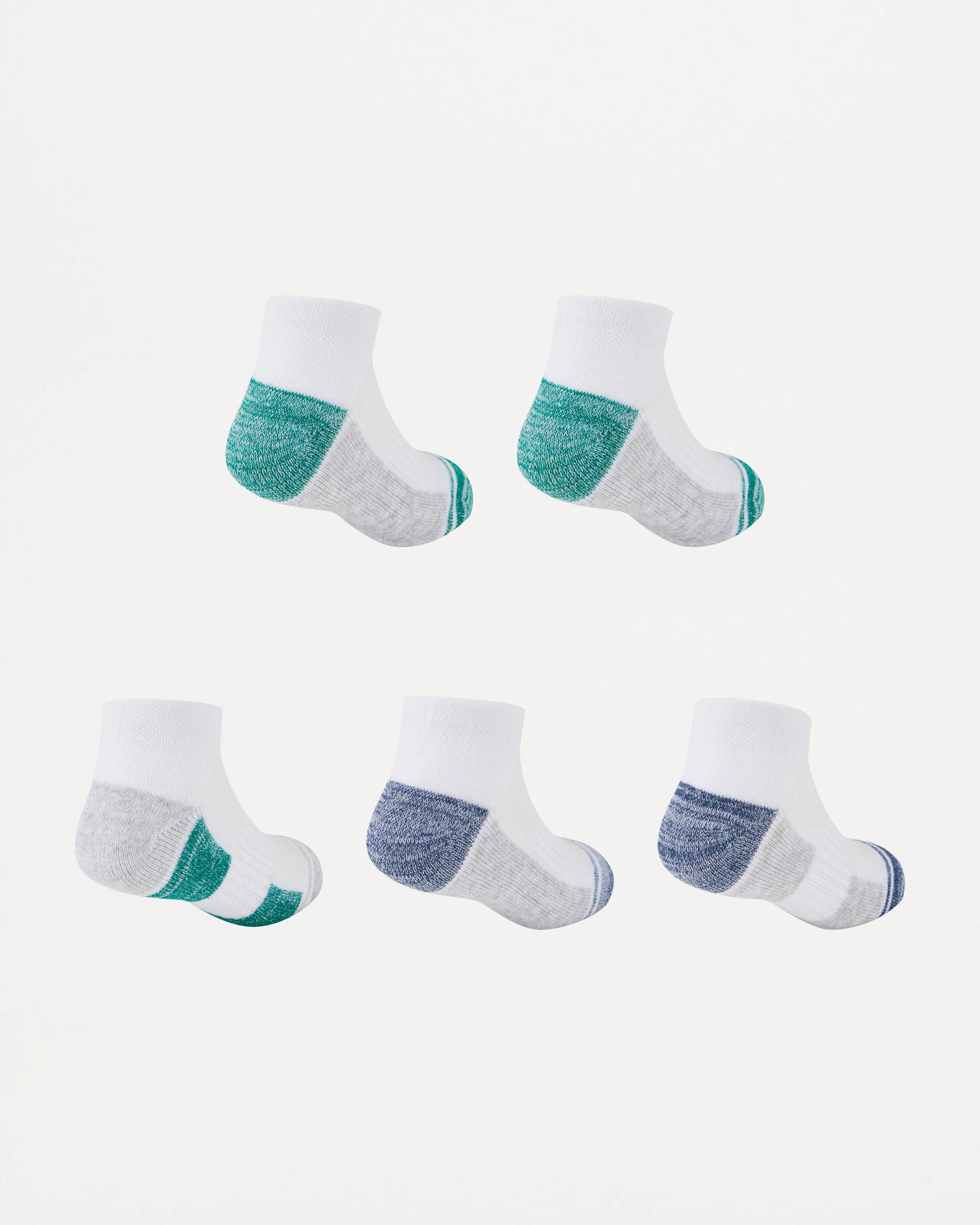 2 5 Pack Active Kids Low Cut Socks Wht Stripe, 2 of 3