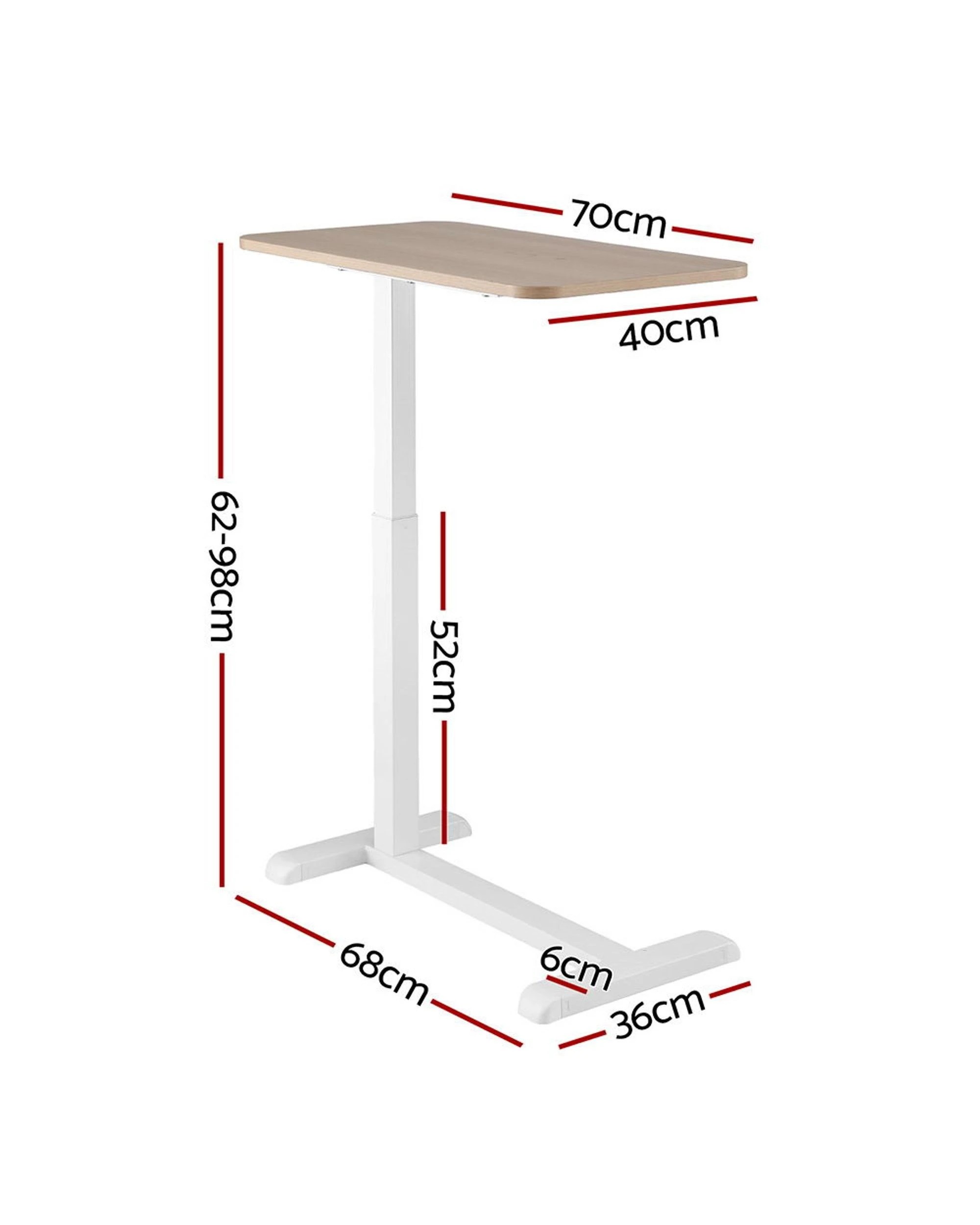 2 Artiss Laptop Desk Height Adjustable Mobile Workstation Computer Desks 70CM - Brown, 2 of 7