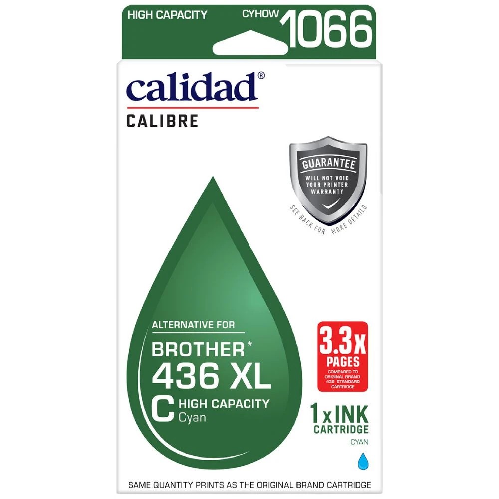 1 Calidad Brother LC436XL Ink Cartridge Cyan, 1 of 7