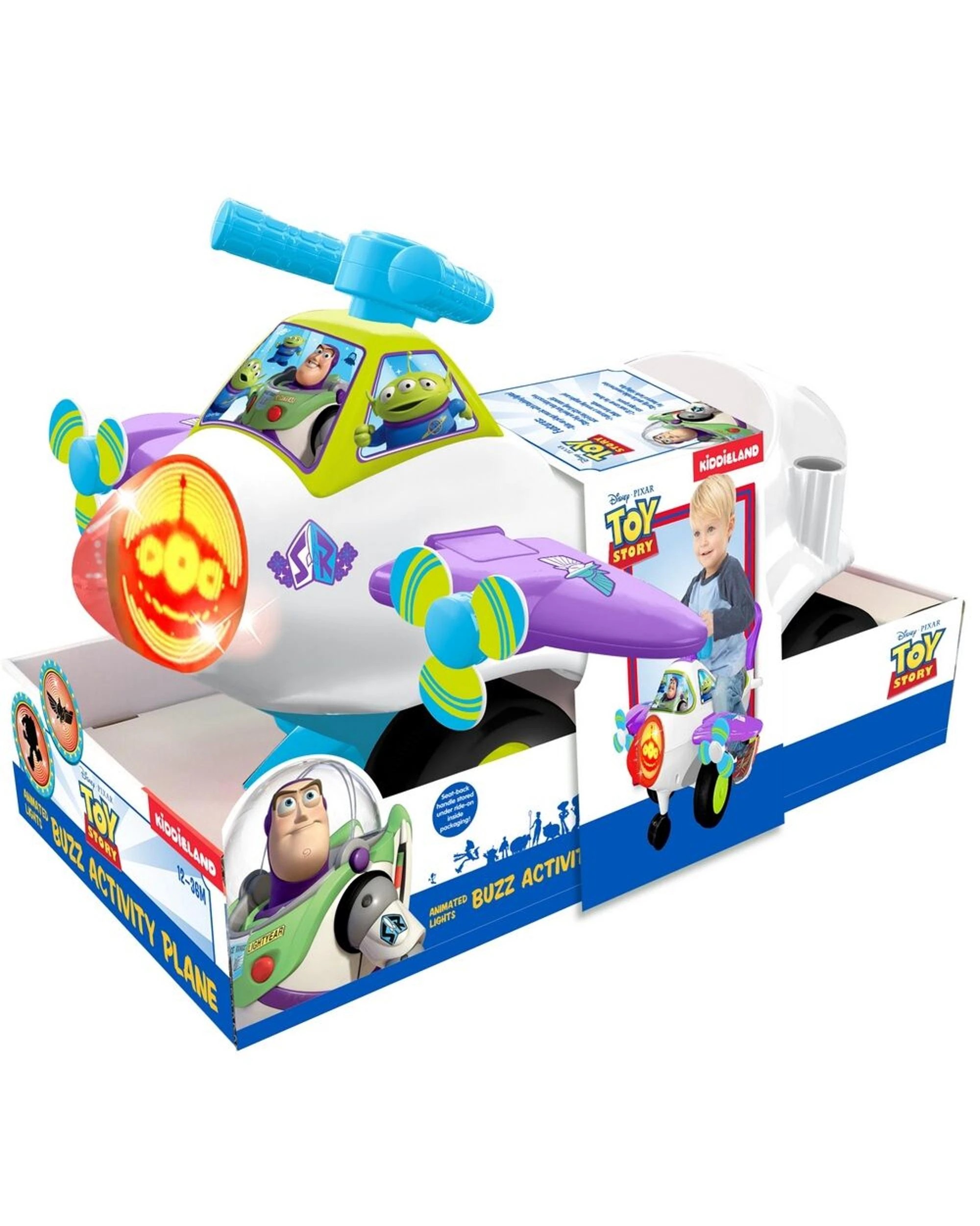 2 Disney Pixar Toy Story Buzz Lightyear Animated Lights Activity Plane Ride-On, 2 of 4