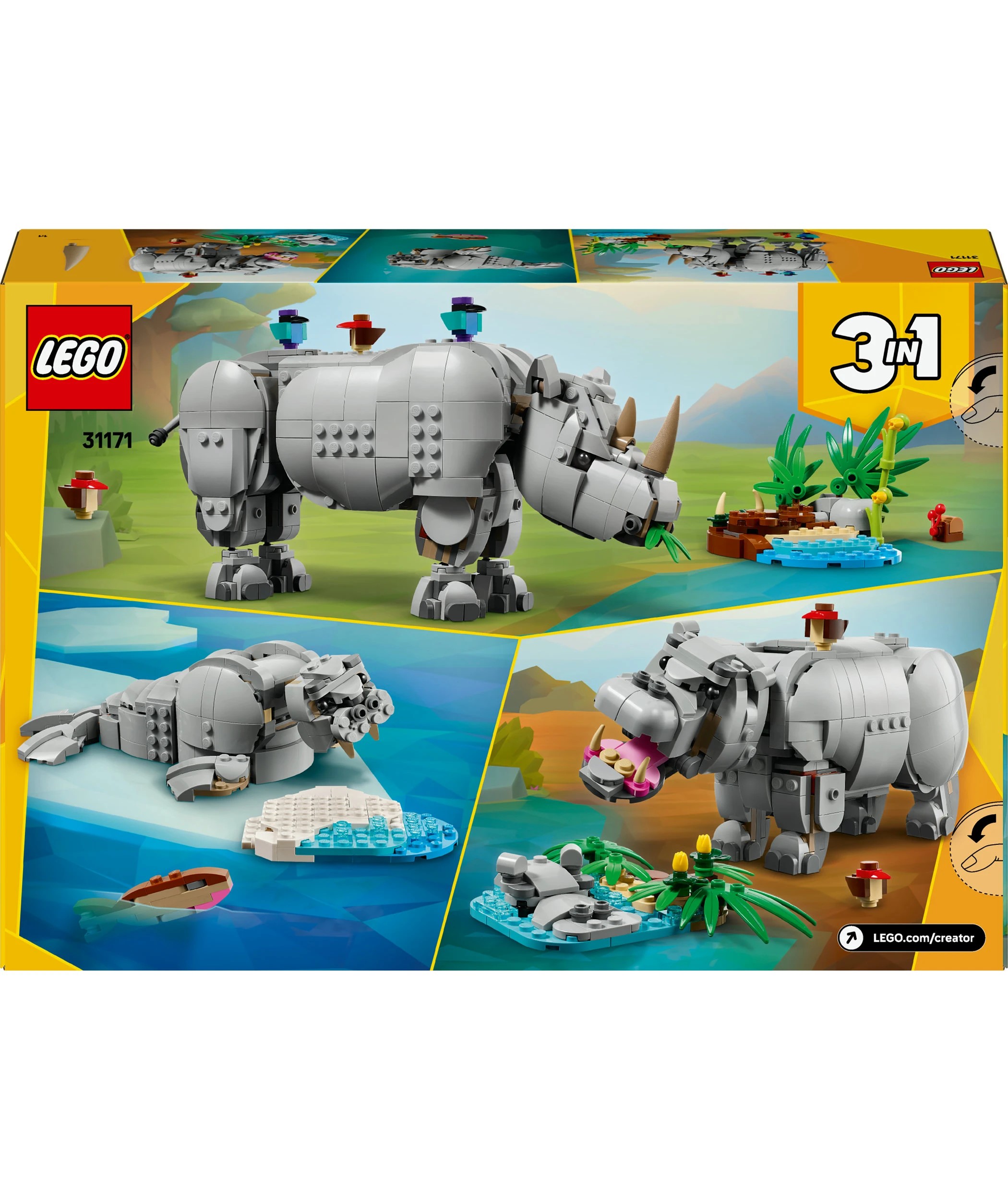 10 LEGO Creator Wild Animals: Majestic Rhino with Birds 31171, 10 of 10