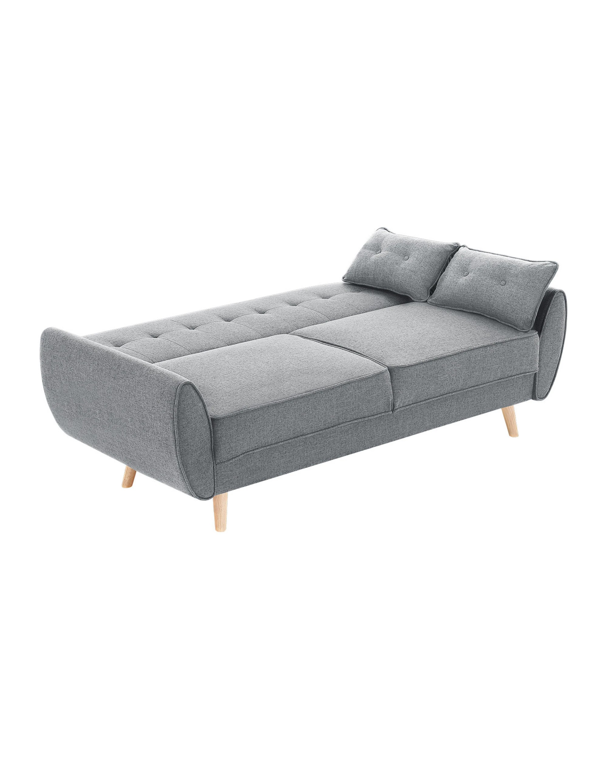 4 Elle Button-tufted Fabric Sofa Bed With Cushions By Sarantino Light Grey, 4 of 10