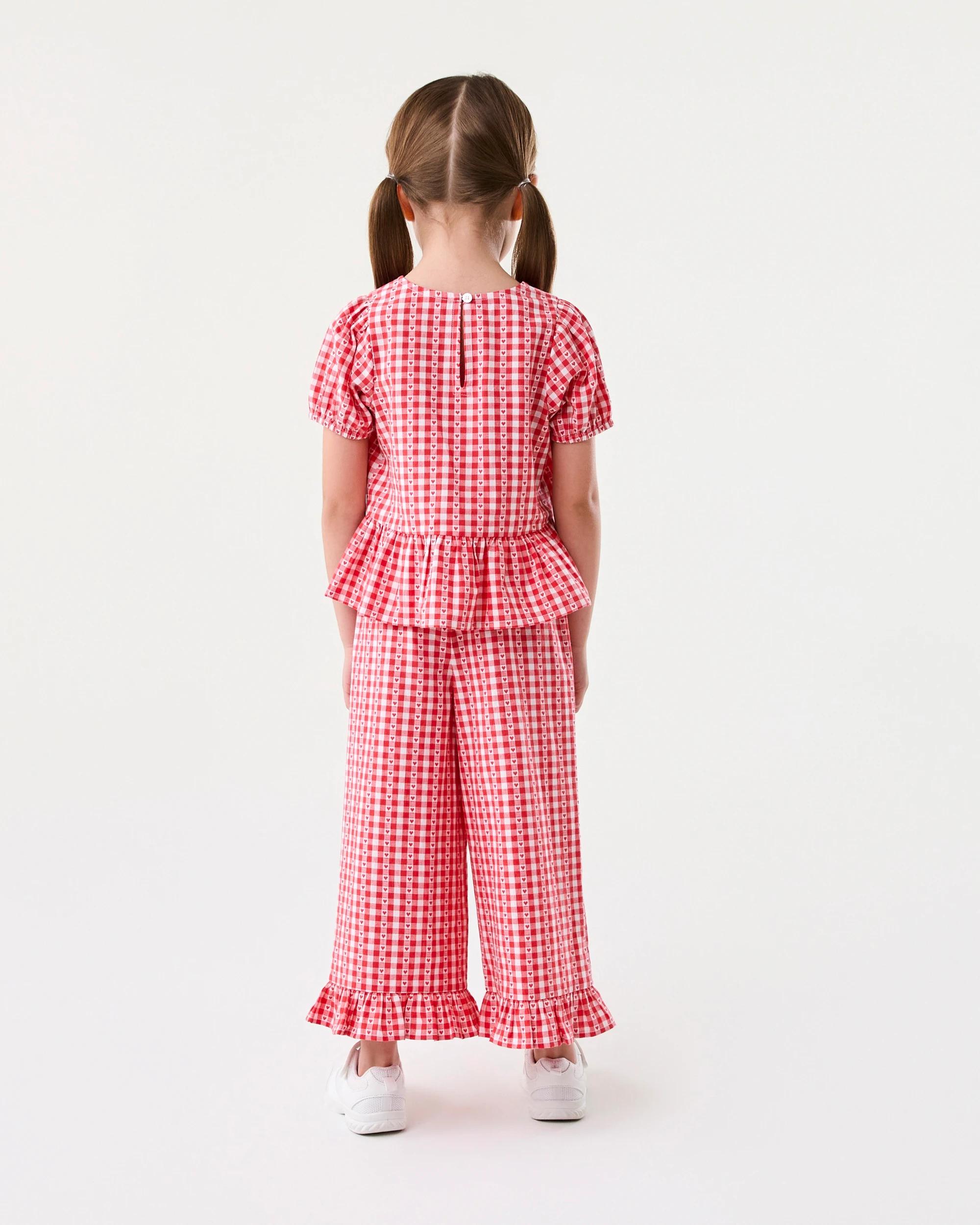 7 Woven Frill Top Red Check, 7 of 7
