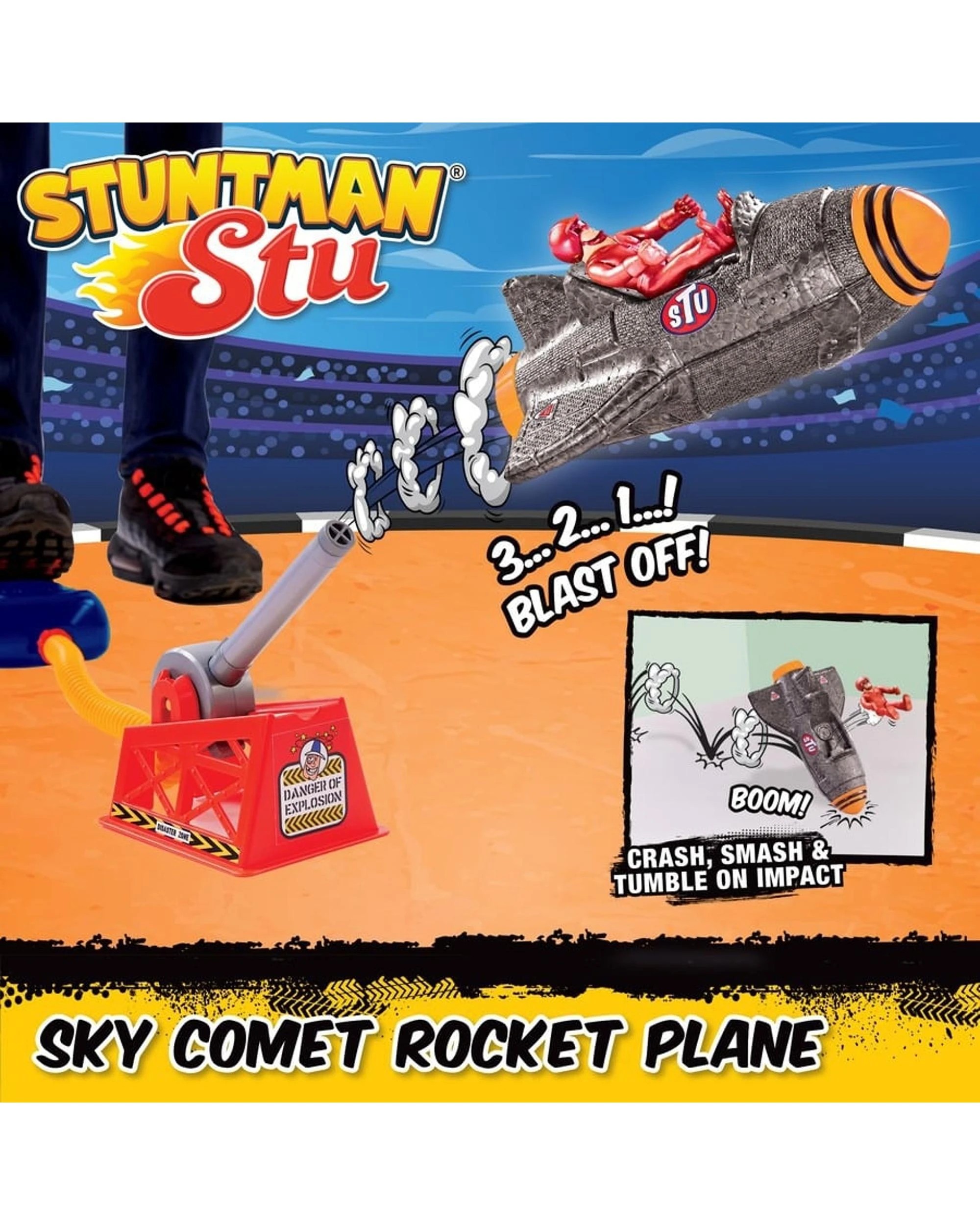 3 Stuntman Stu Sky Comet Rocket Plane Action Figure, 3 of 3