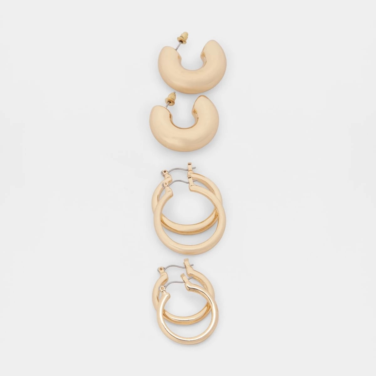 1 3 Pack Mini Hoop Earrings - Gold Tone, 1 of 4