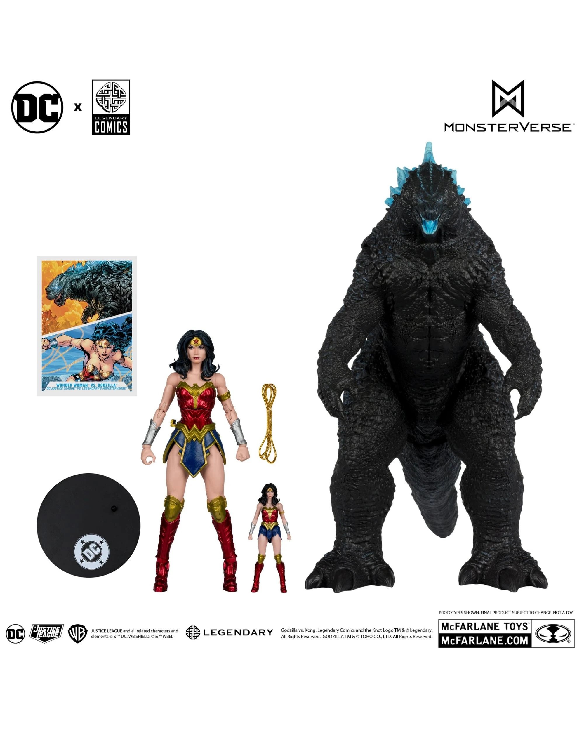 3 DC Multiverse Wonder Women vs Godzilla - JLA vs Godzilla vs Kong -  Action Figure 2 Pack, 3 of 9