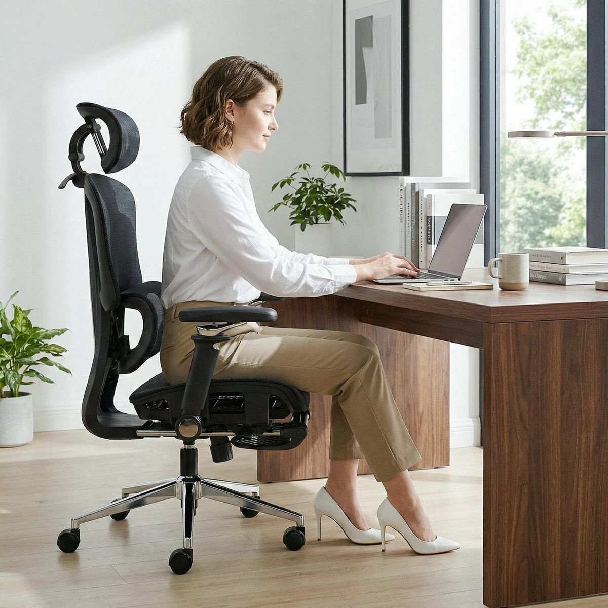 5 AUSWAY Mesh Office Chair Ergonomic High Back Comfortable, 5 of 7