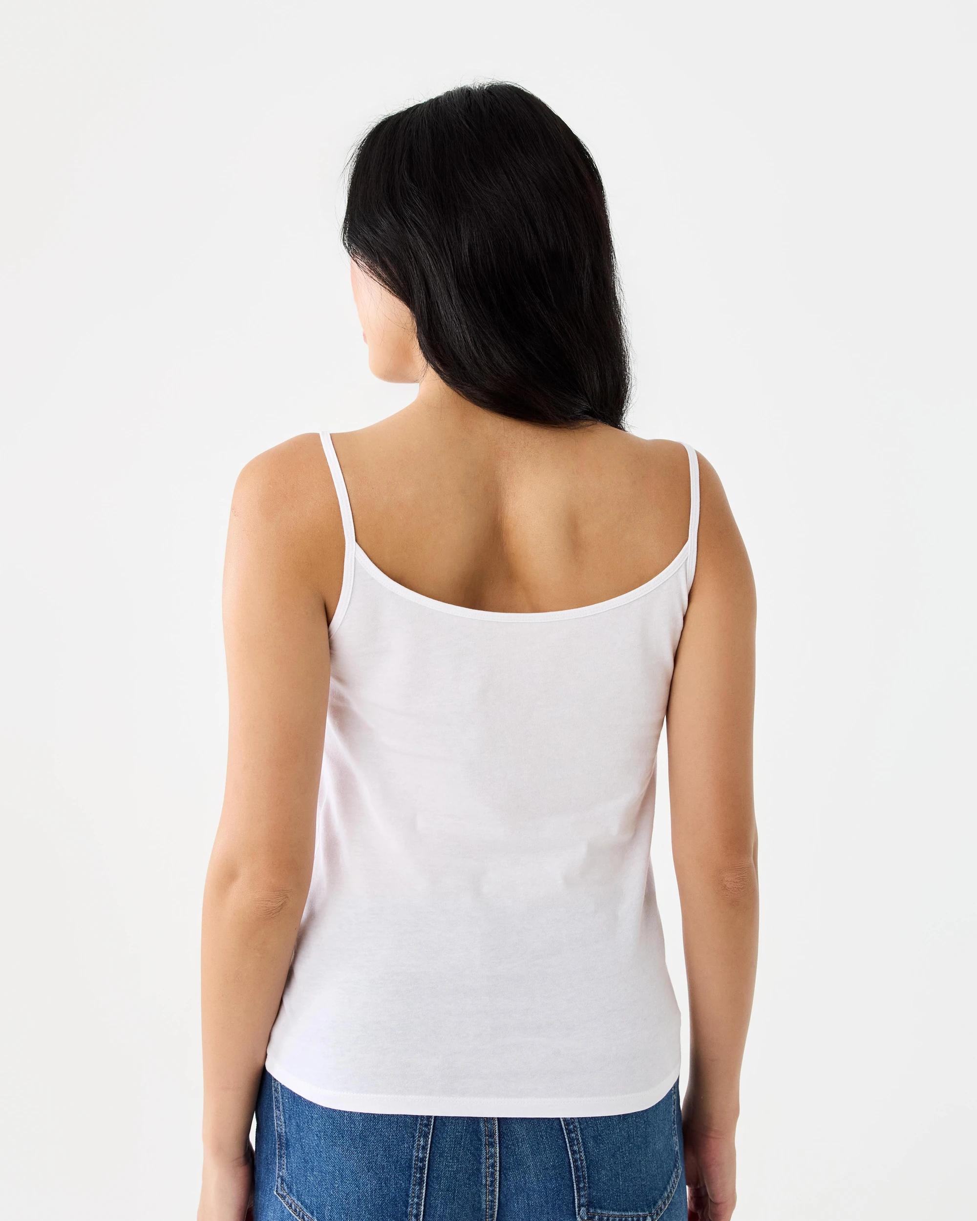 3 Sleeveless Basic Camisole White, 3 of 6