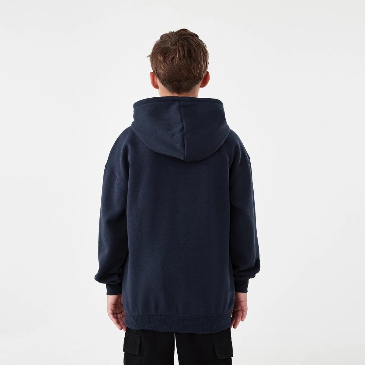 2 Print Pullover Hoodie With Pocket Blu Varsit, 2 of 7