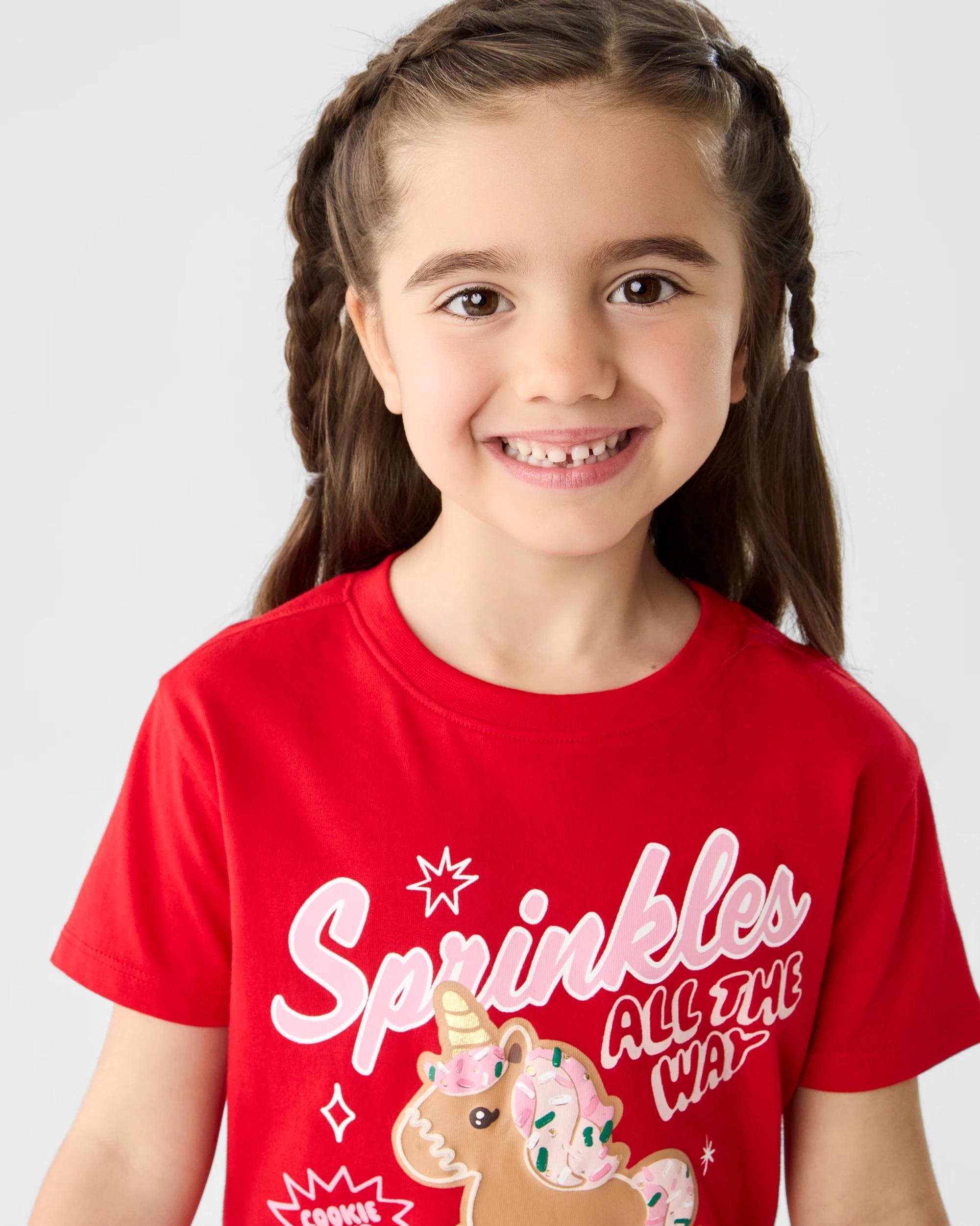 3 Christmas Print T-shirt Red Uncrn, 3 of 6