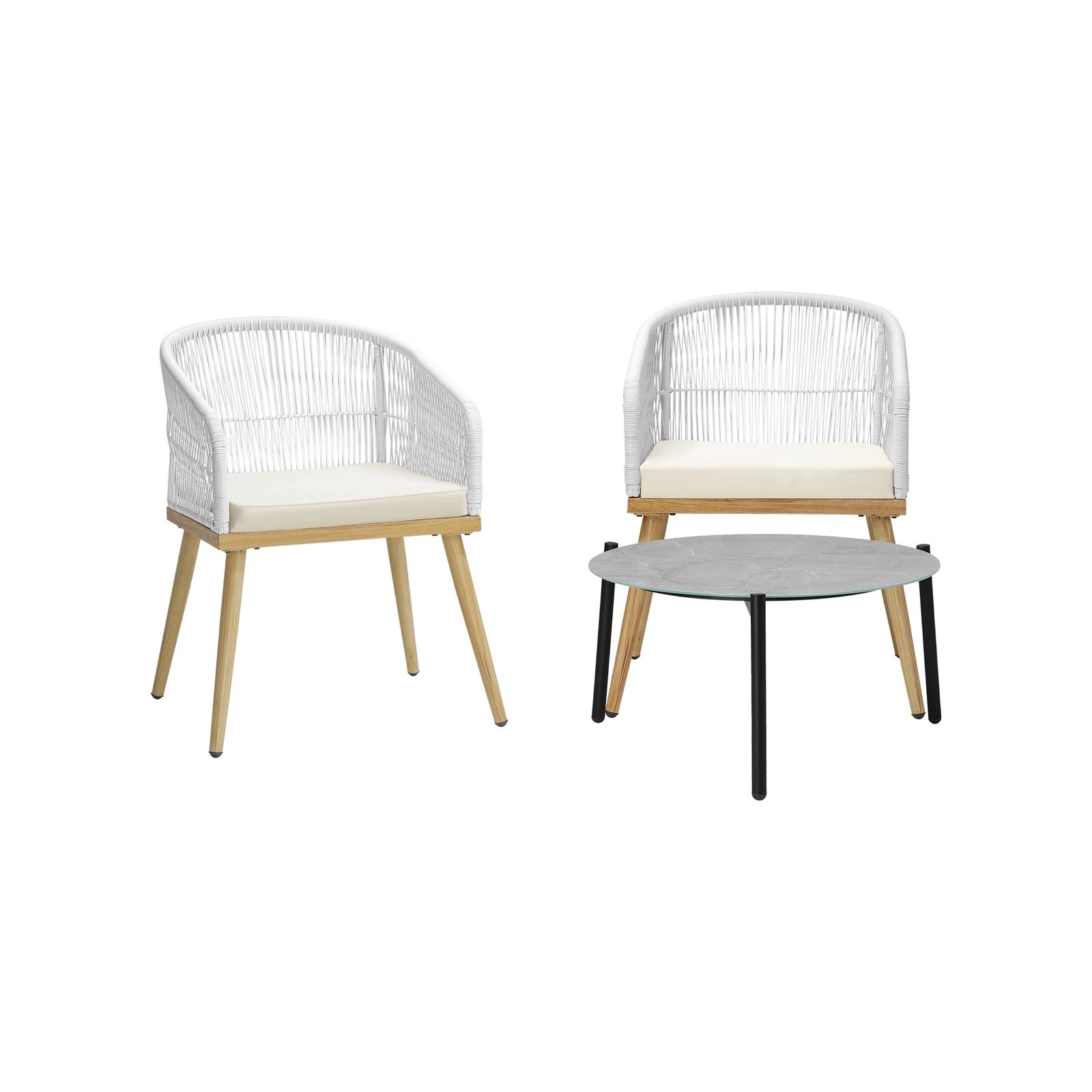 8 Livsip 3 Piece Outdoor Patio Setting Bistro Sets Lounge Furniture Sets 70cm Table
 - Multi, 8 of 10