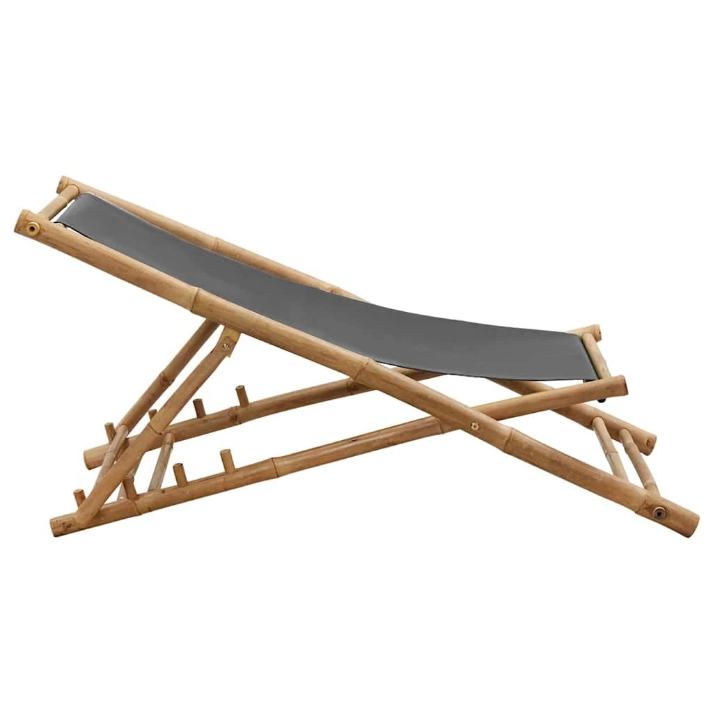 5 vidaXL Deck chair Foldable - Grey, 5 of 9