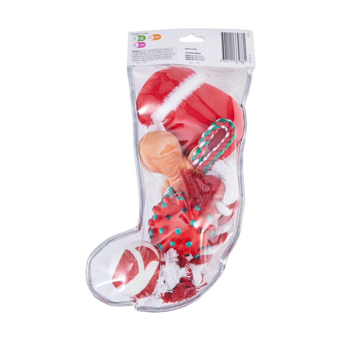 8 Christmas Dog Toys in Stocking, 8 of 8