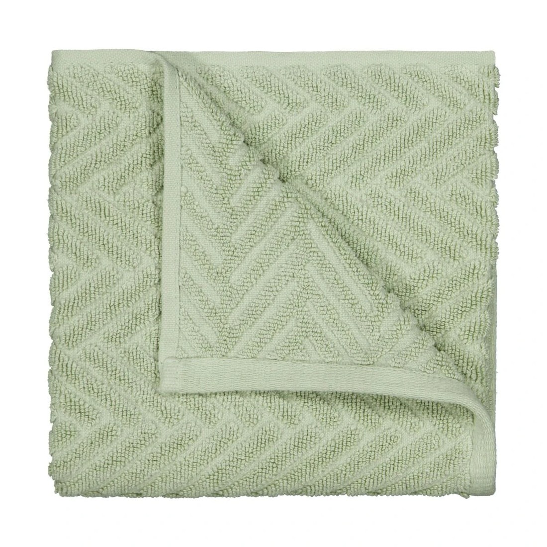1 Chevron Cotton Hand Towel - Sage, 1 of 6