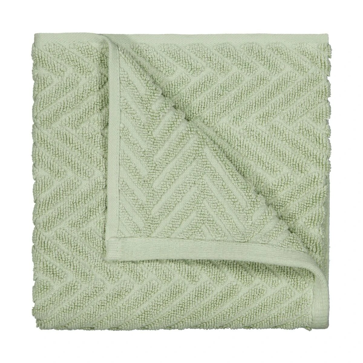 1 Chevron Cotton Hand Towel - Sage, 1 of 6