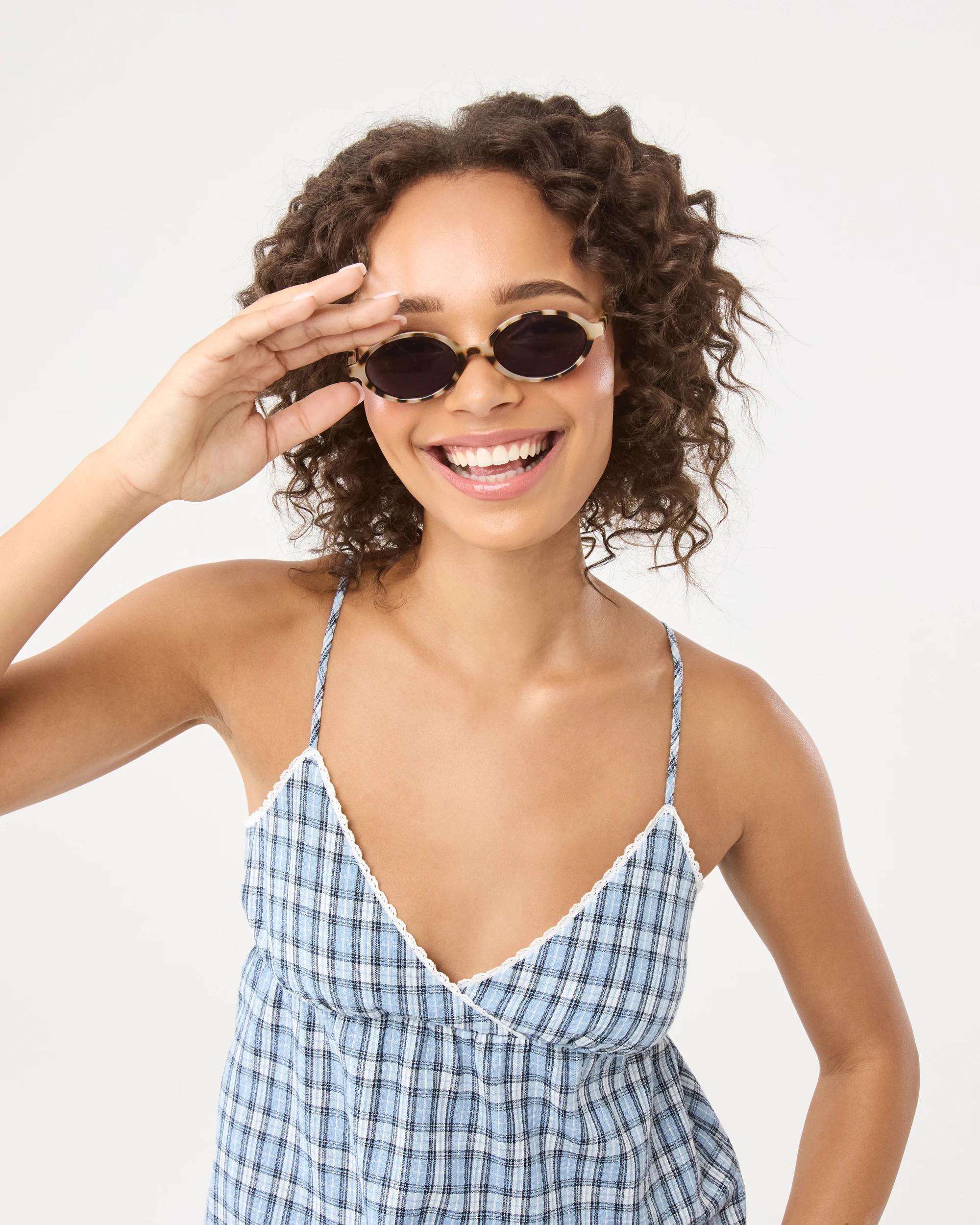 6 Oval Sunglasses Cream Tort, 6 of 8