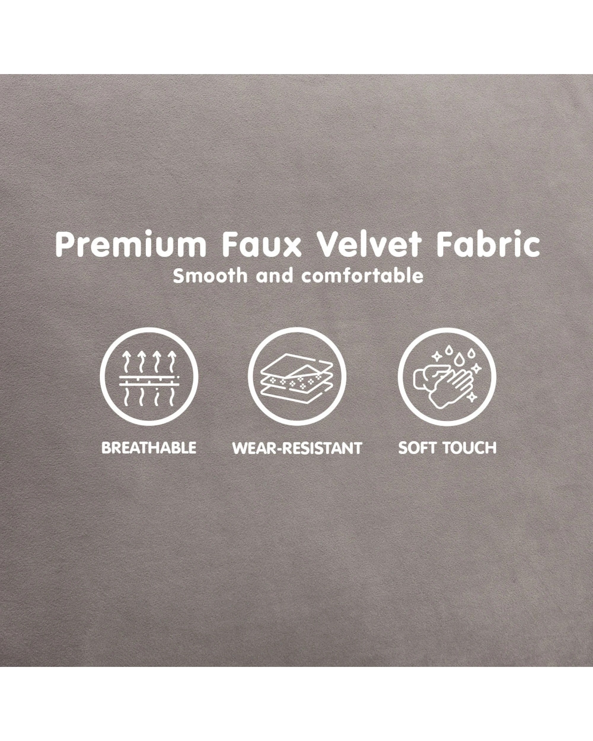 8 Sarantino Faux Velvet Sofa Bed Couch Furniture Lounge Suite Seat Grey, 8 of 10