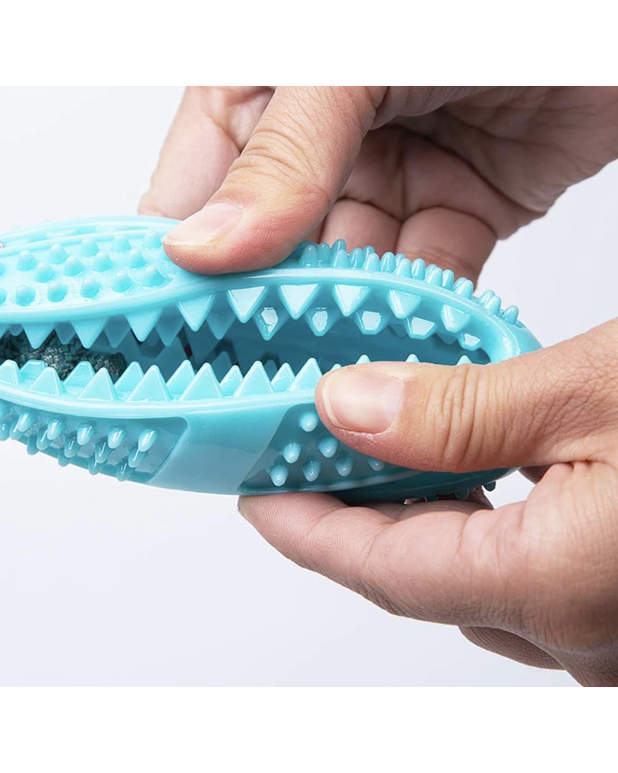 4 BR Pets Pet Dental Treat Dispensing Football Dog Toothbrush Toy, 4 of 4