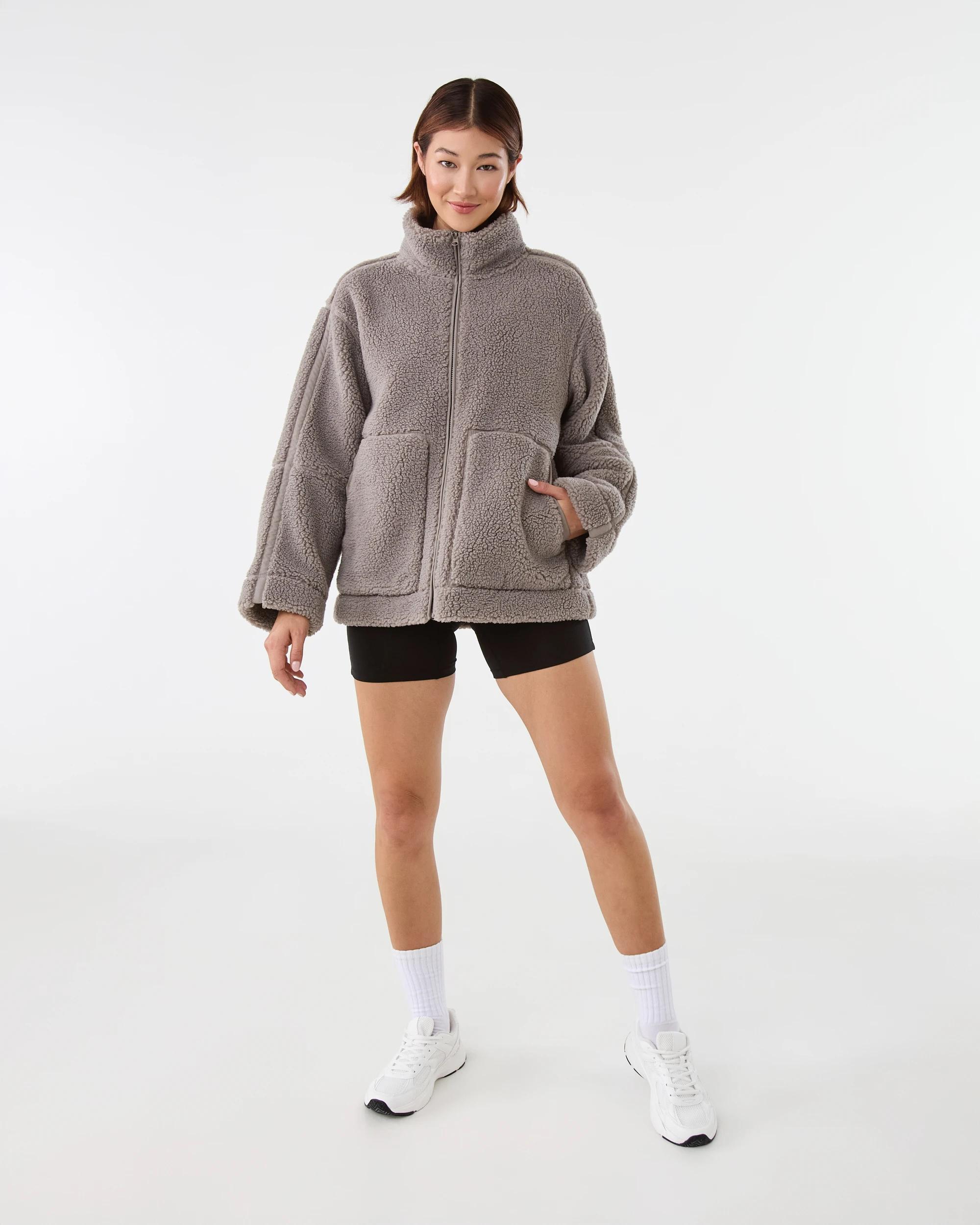 3 Active Womens Outdoor Sherpa Jacket Brn Drift, 3 of 9