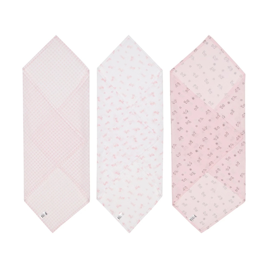 2 3 Pack Organic Cotton Muslin Wraps - Bunny, 2 of 6