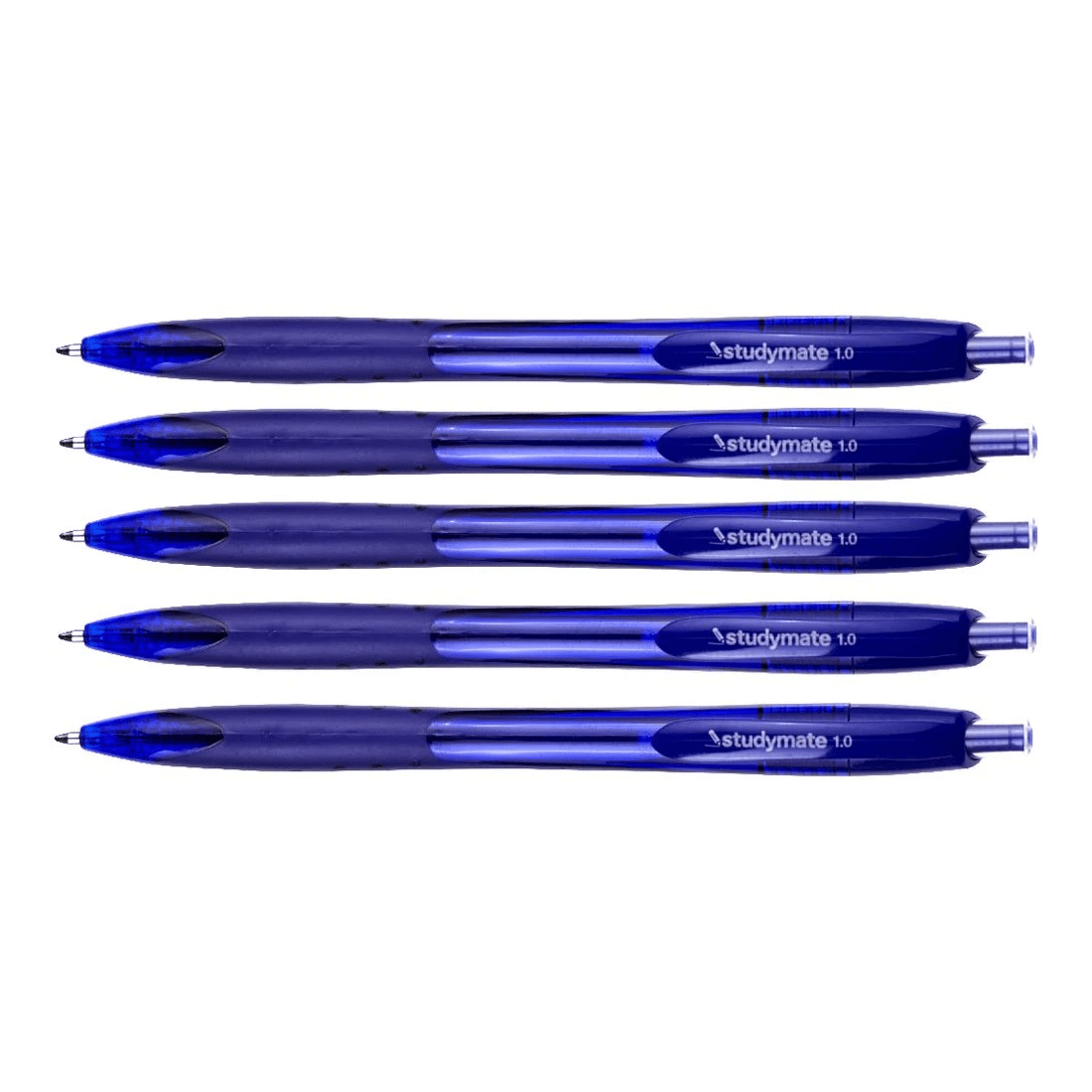2 Studymate Retractable Ballpoint Pens 1mm Blue 5 Pack, 2 of 2