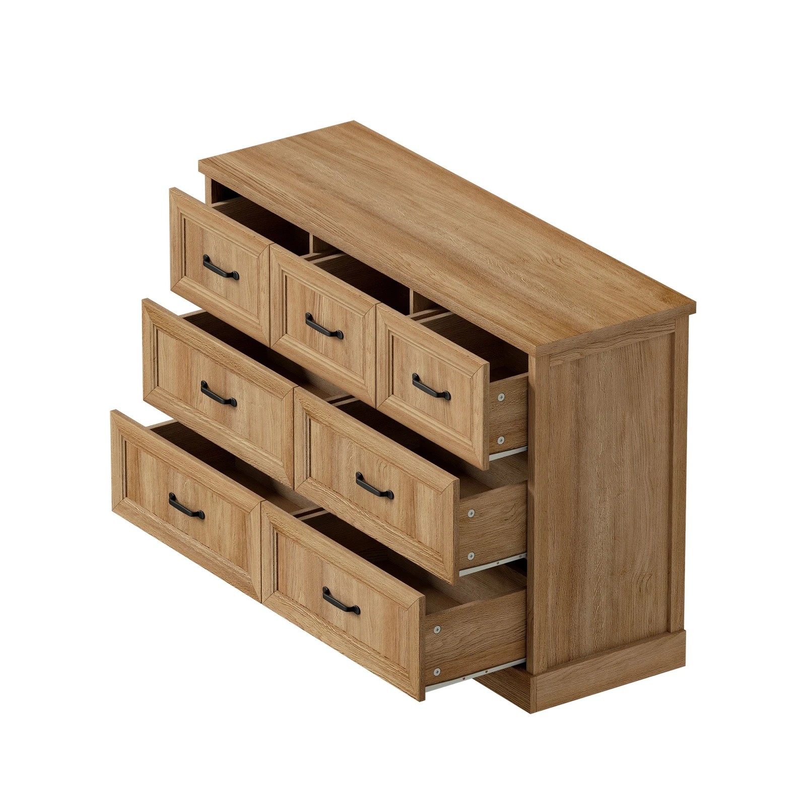 9 Oikiture 7 Chest of Drawers Bedside Dresser Tallboy Storage Bedroom - Natural, 9 of 10