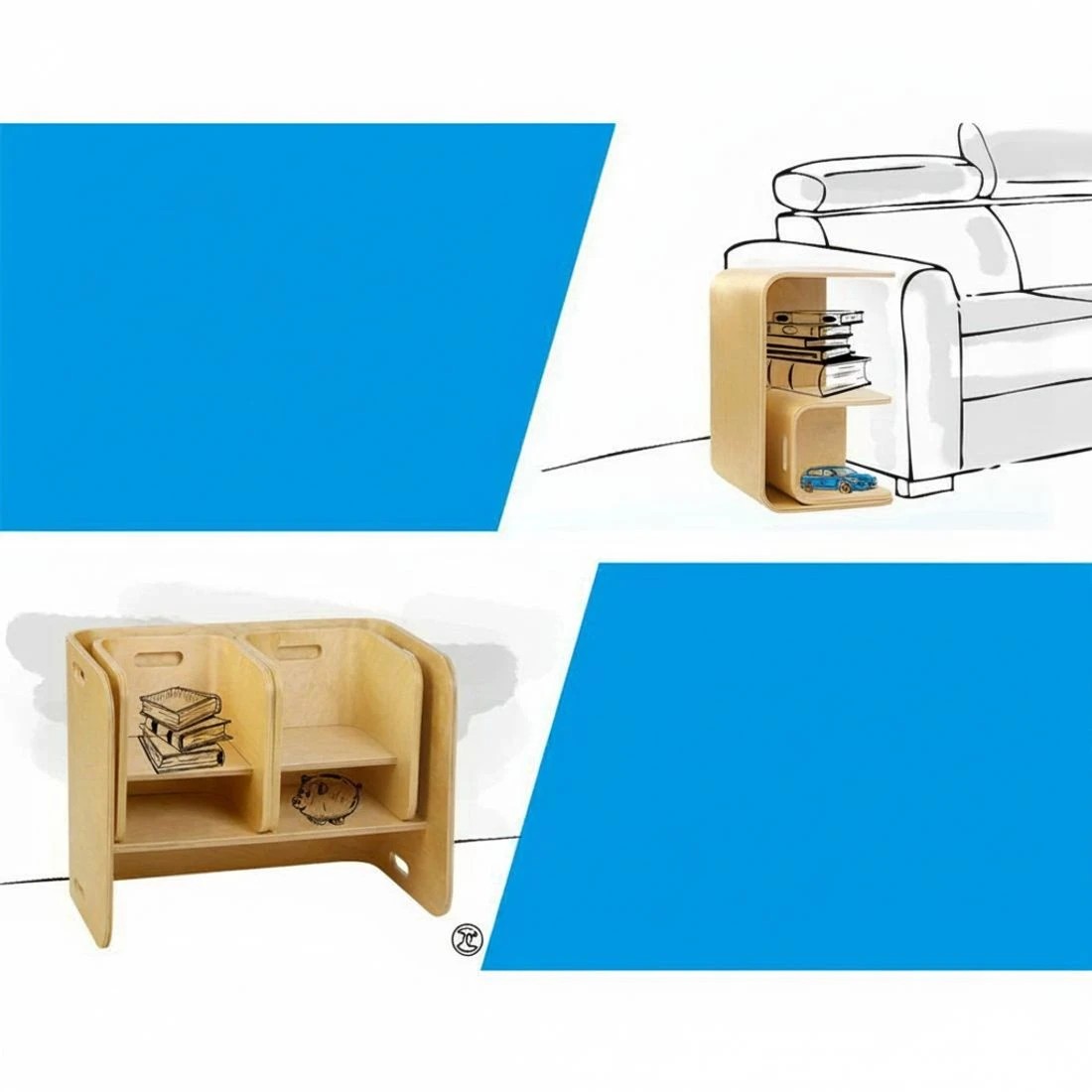 7 Keezi 3pcs Kids Table and Chairs Set Multifunctional Storage Desk Organizer Easy Clean Playroom Study Craft - Brown, 7 of 8