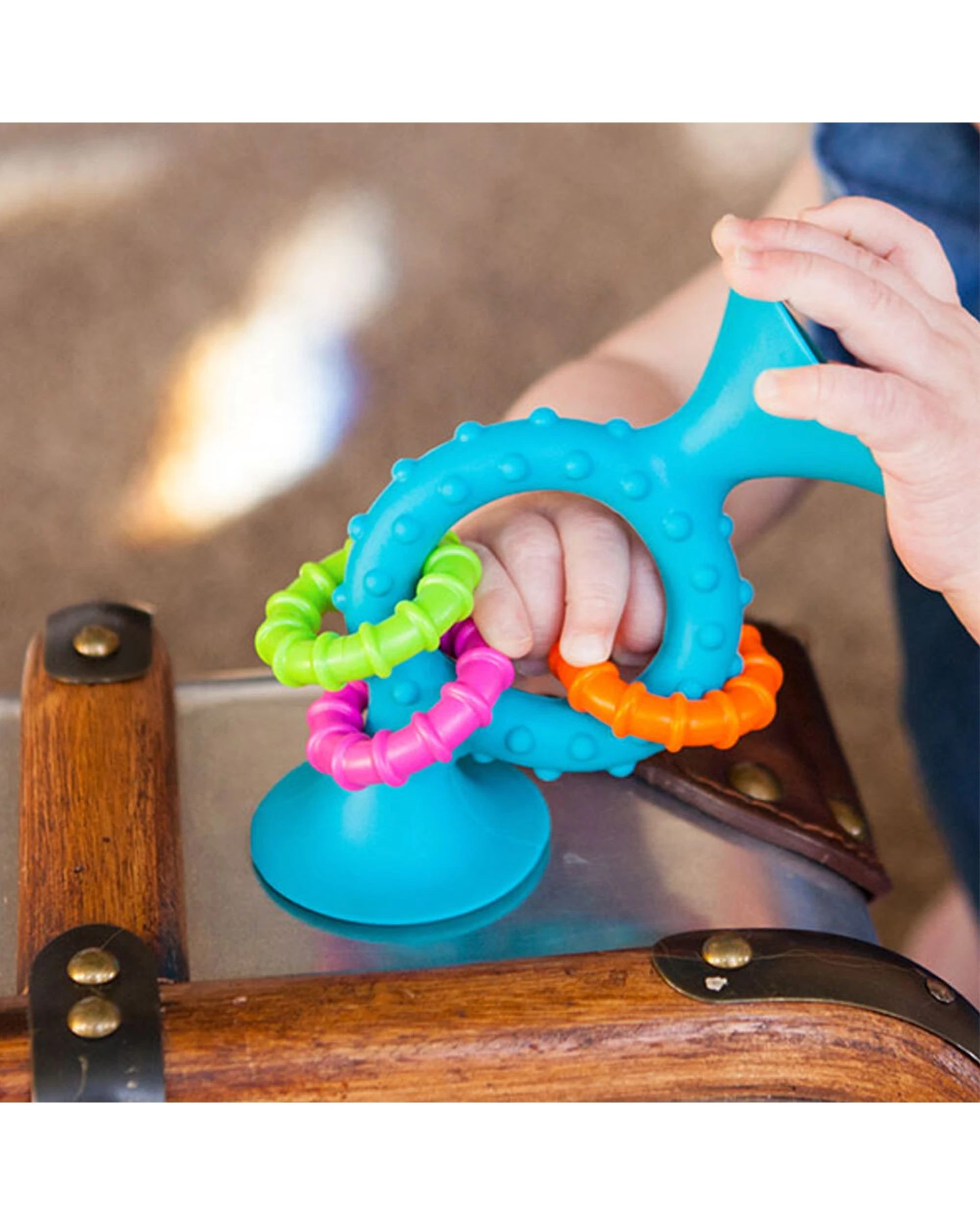 3 FAT BRAIN TOY CO PipSquigz Loops Silicone Suction Cup Baby Teething Toy - Multi, 3 of 4