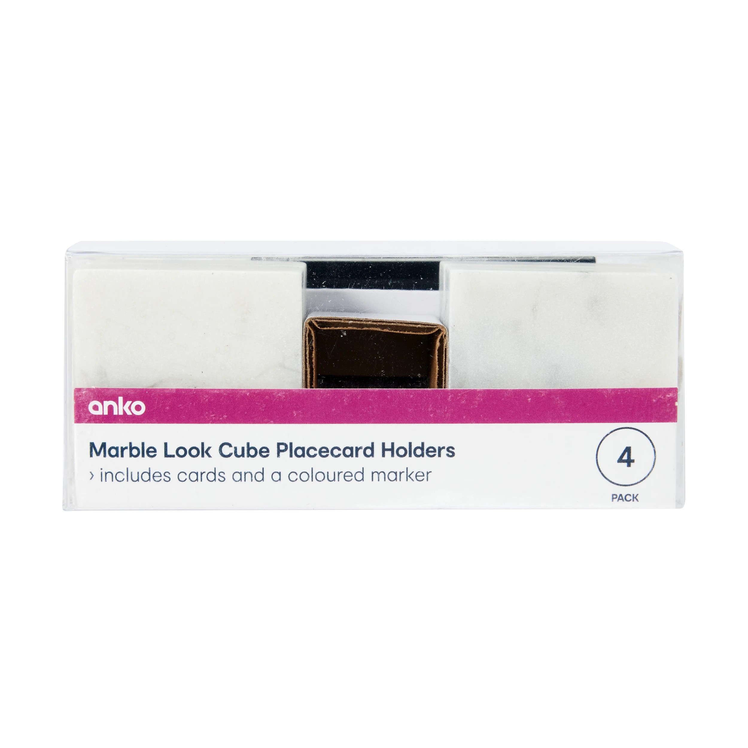 7 4 Pack Marble Look Cube Placecard Holders, 7 of 8