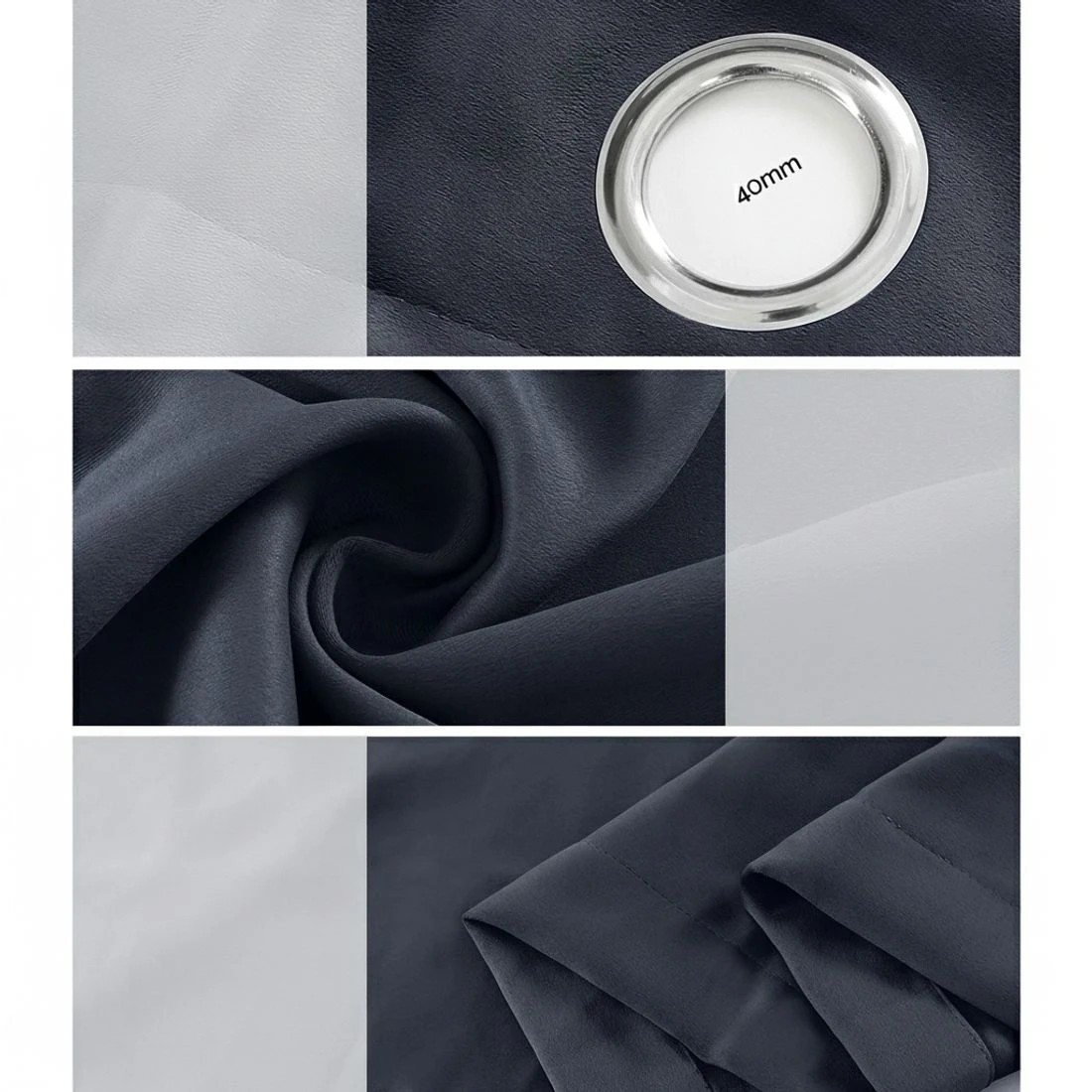 5 Artiss 2X Blockout Curtains Eyelet 140x230cm - Black, 5 of 6