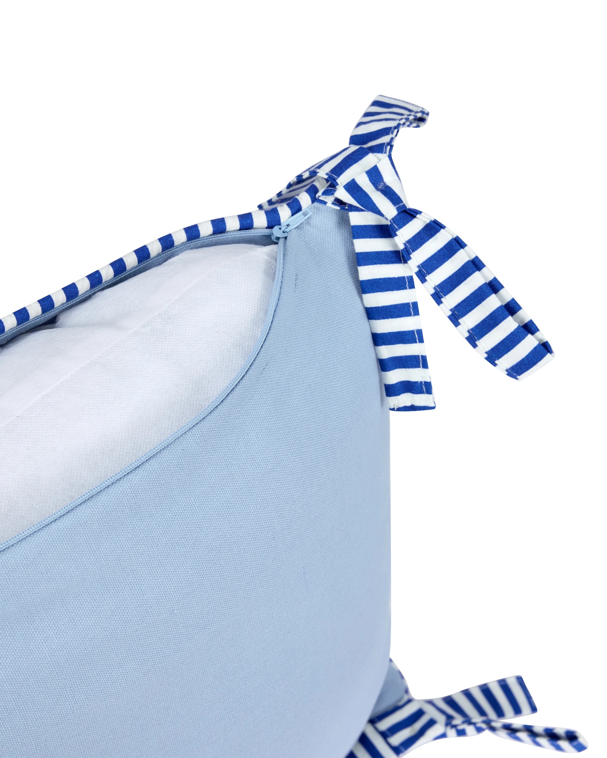 4 43cm Bow Cushion - Blue, 4 of 4