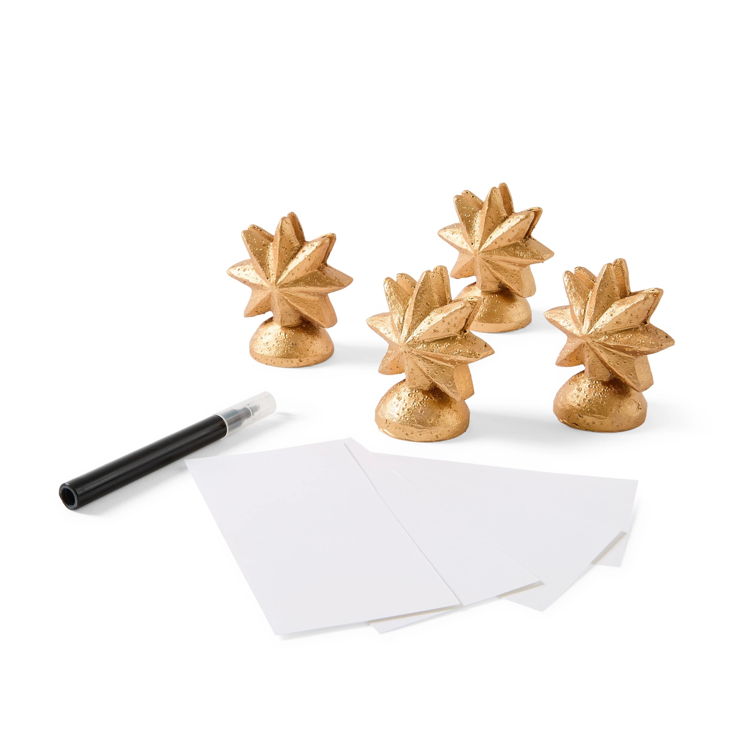 2 4 Pack Gold Look Starburst Placecard Holders, 2 of 8