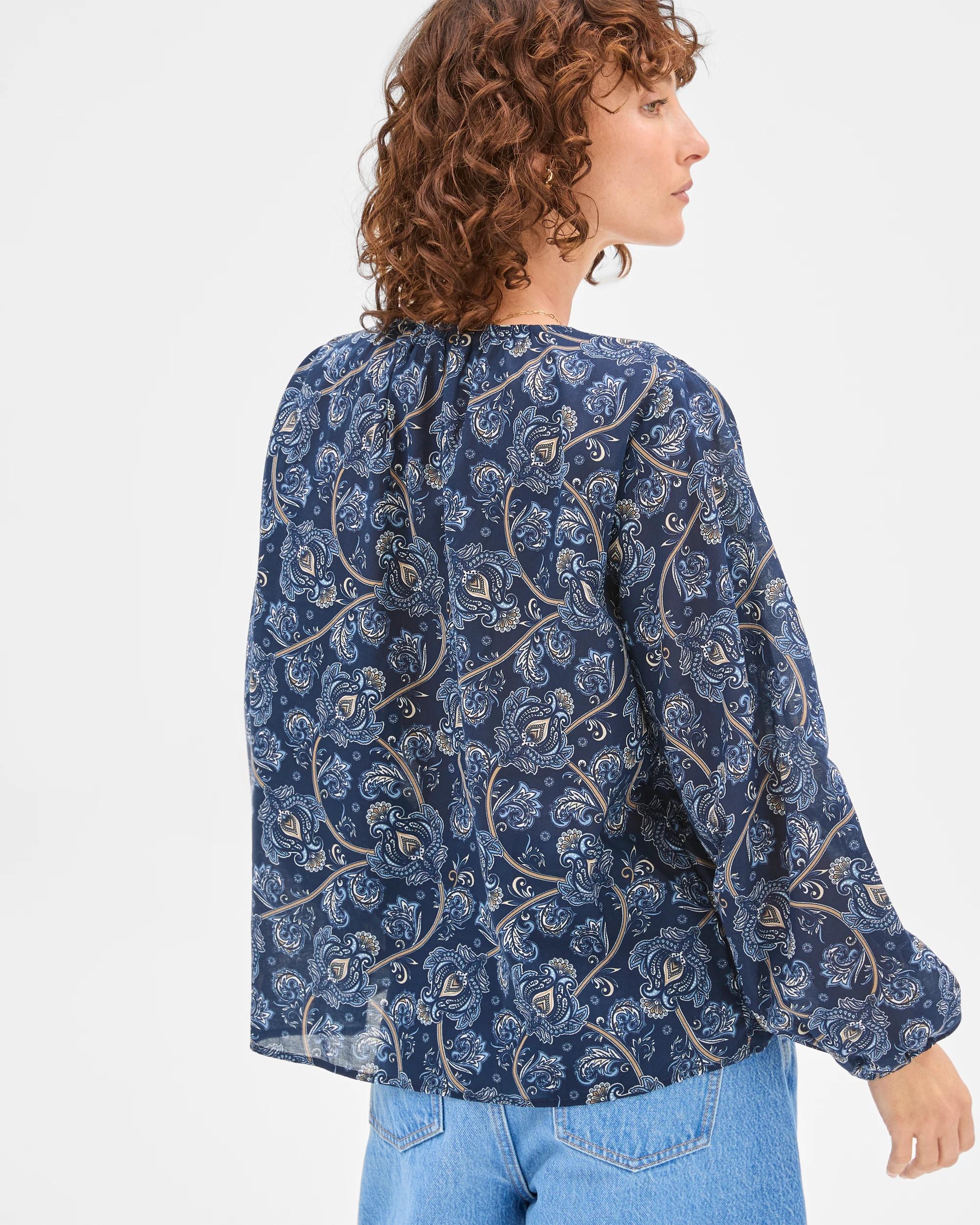 7 Target Woman Australian Cotton Long Sleeve Print Gather Detail Blouse PAISLEY, 7 of 7