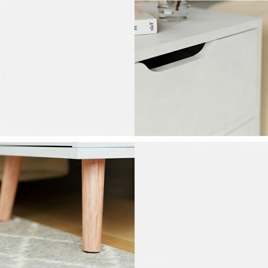 6 Artiss 2X Bedside Table 2 Drawers - BODEN - White, 6 of 7