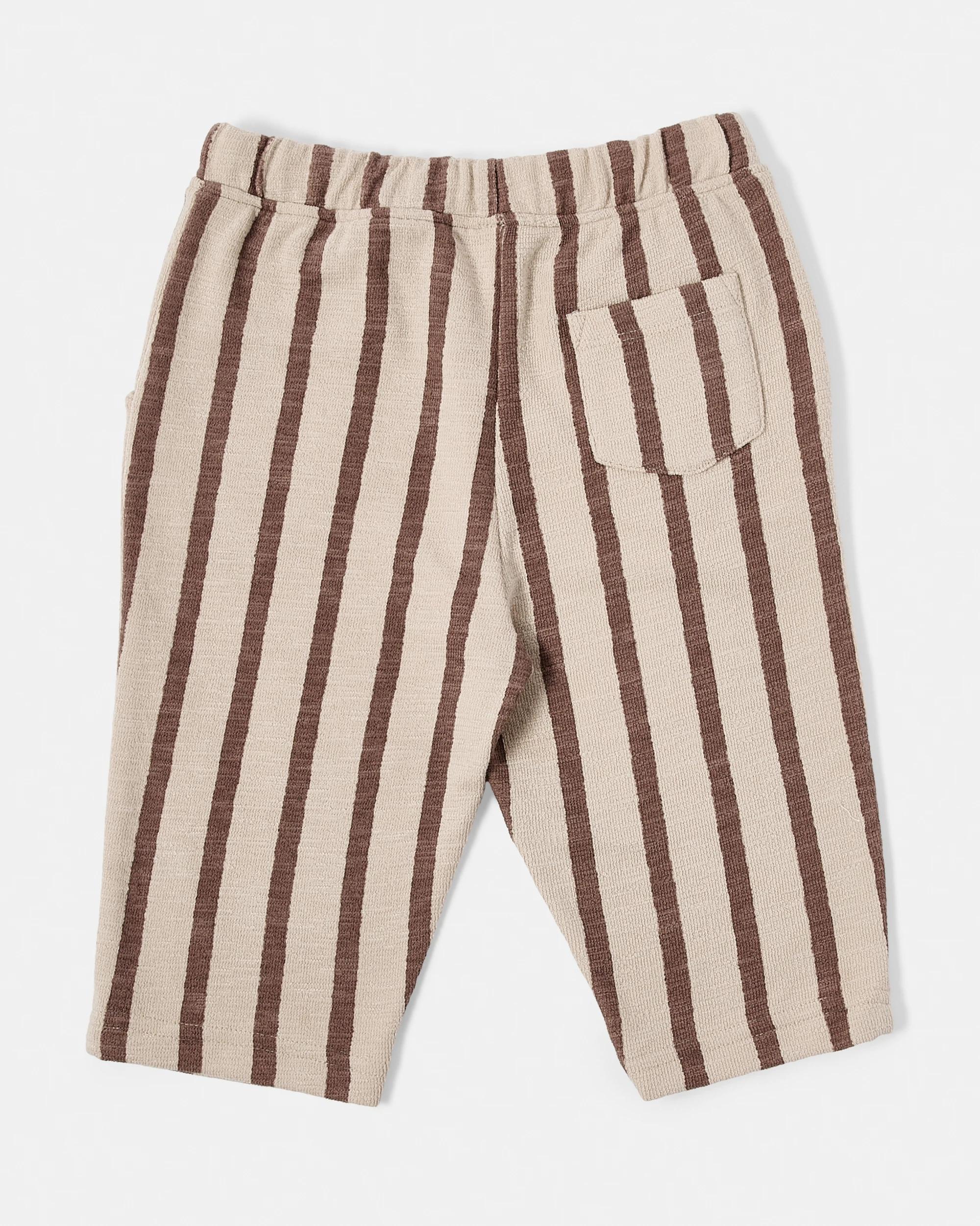 2 Barrel Leg Knit Pants Brwn Strp, 2 of 3